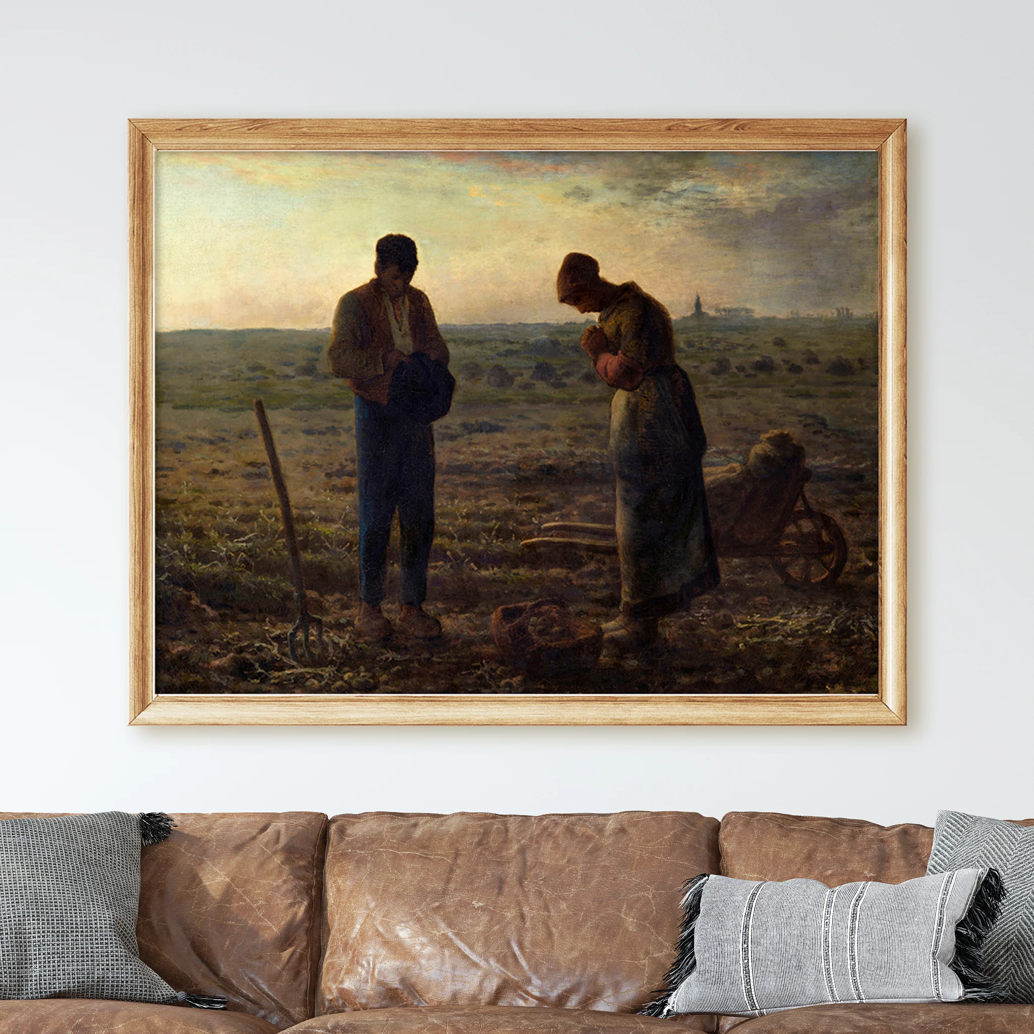 The Angelus 1859 by Jean-Francois Millet - Peasants Praying in Field Over Potatoes - Image 2