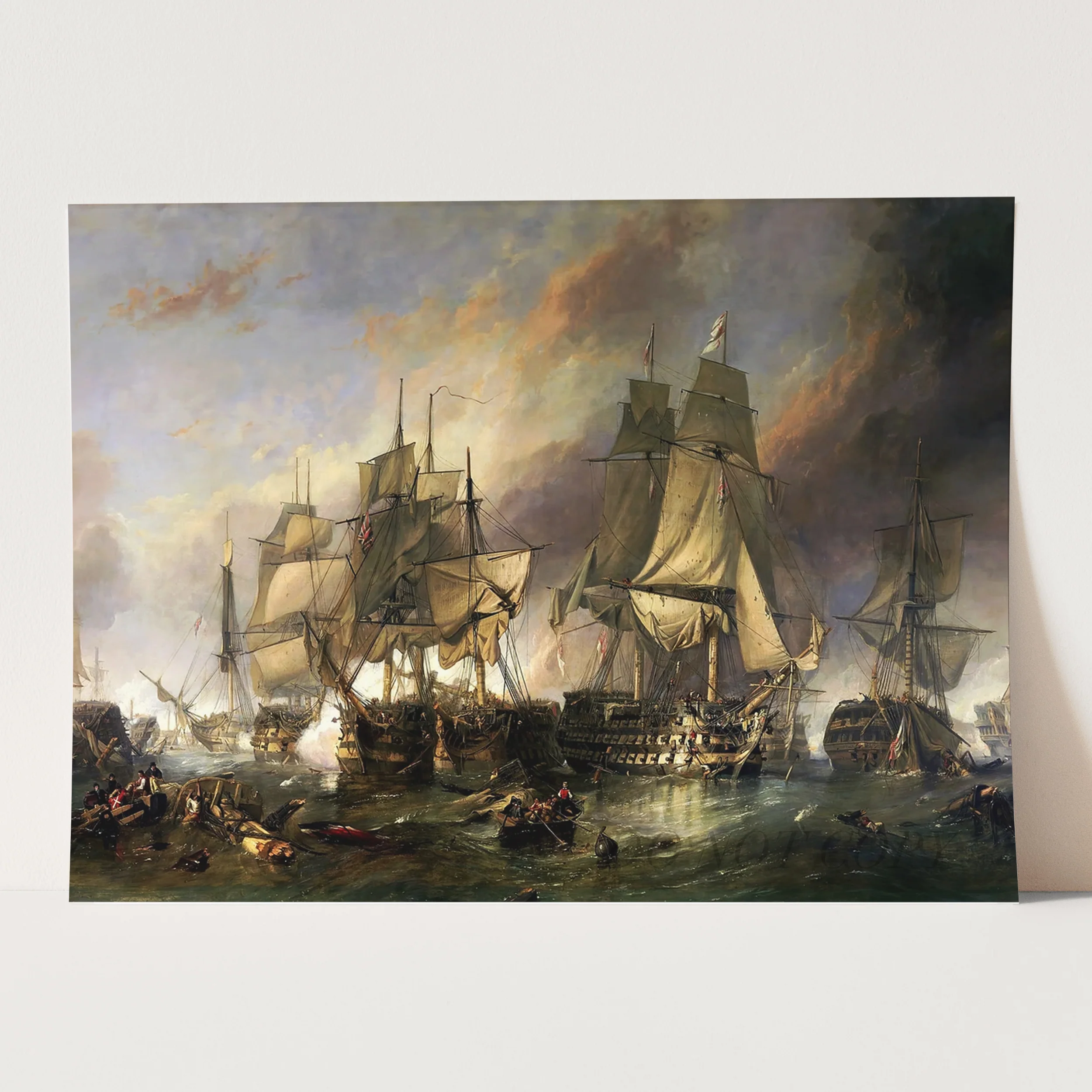 The Battle of Trafalgar by William Clarkson Stanfield - Image 3
