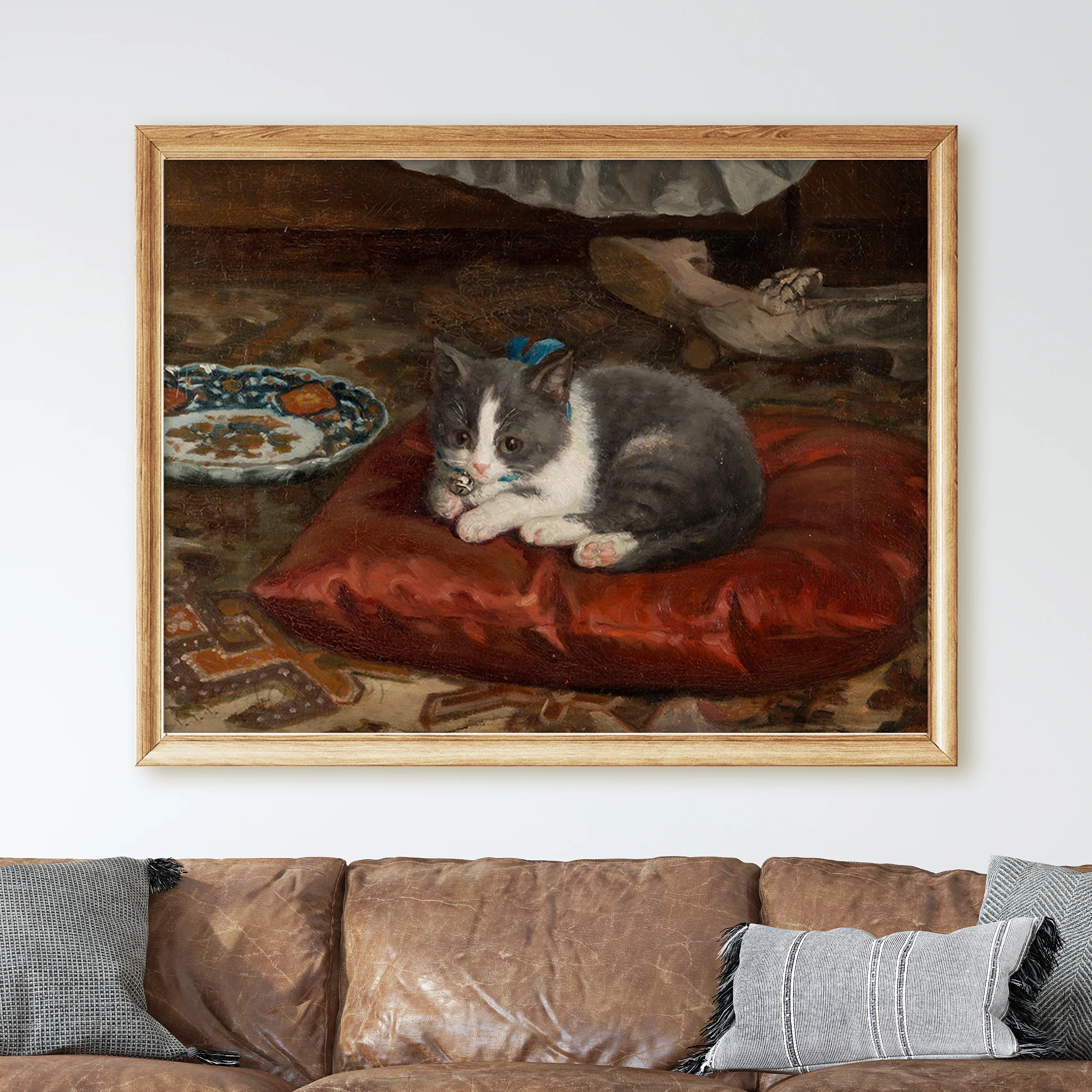 The Cat on the Pillow by Adolf von Becker - Image 2