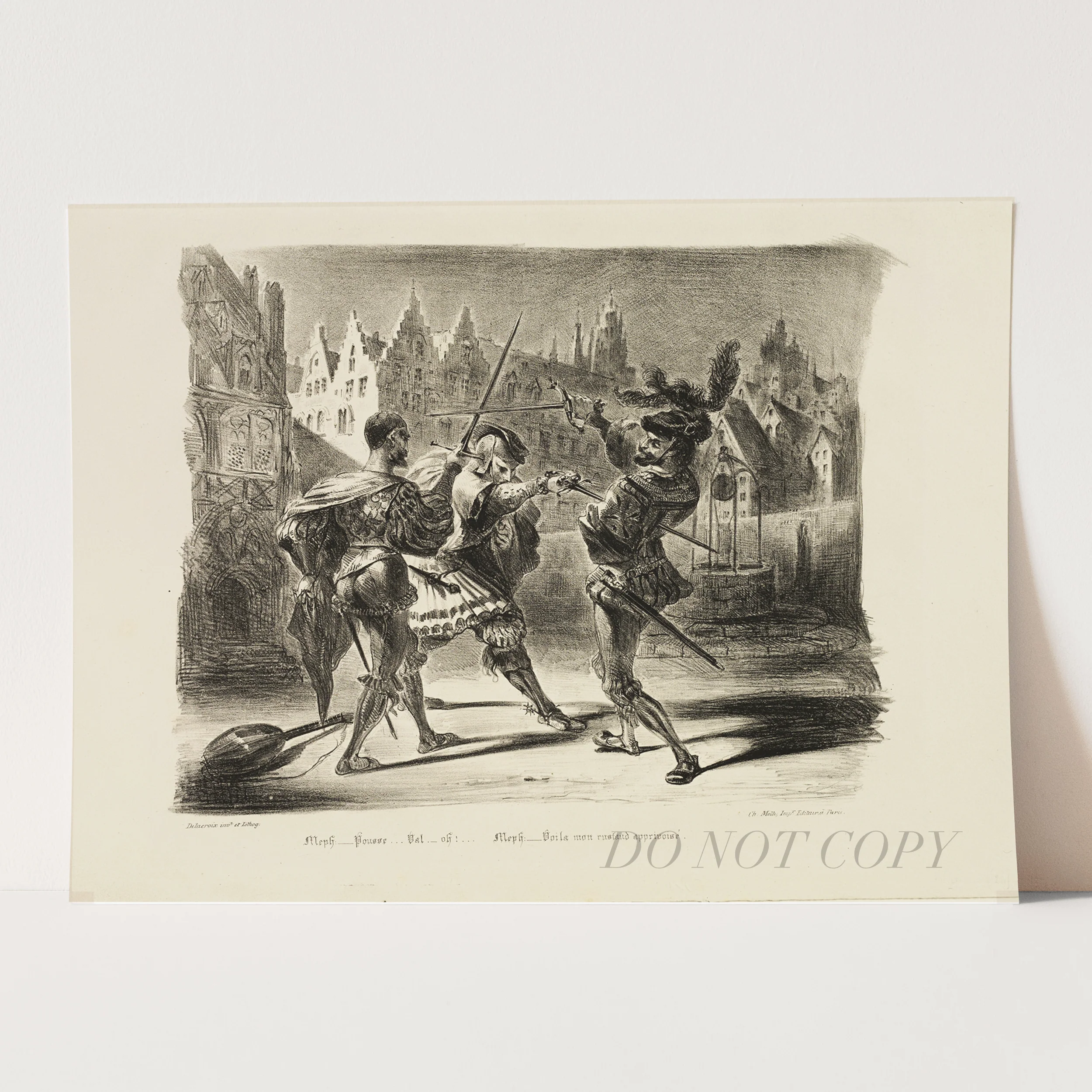 The Duel Between Faust and Valentine, from Faust (1828) by Eugène Delacroix - Image 3