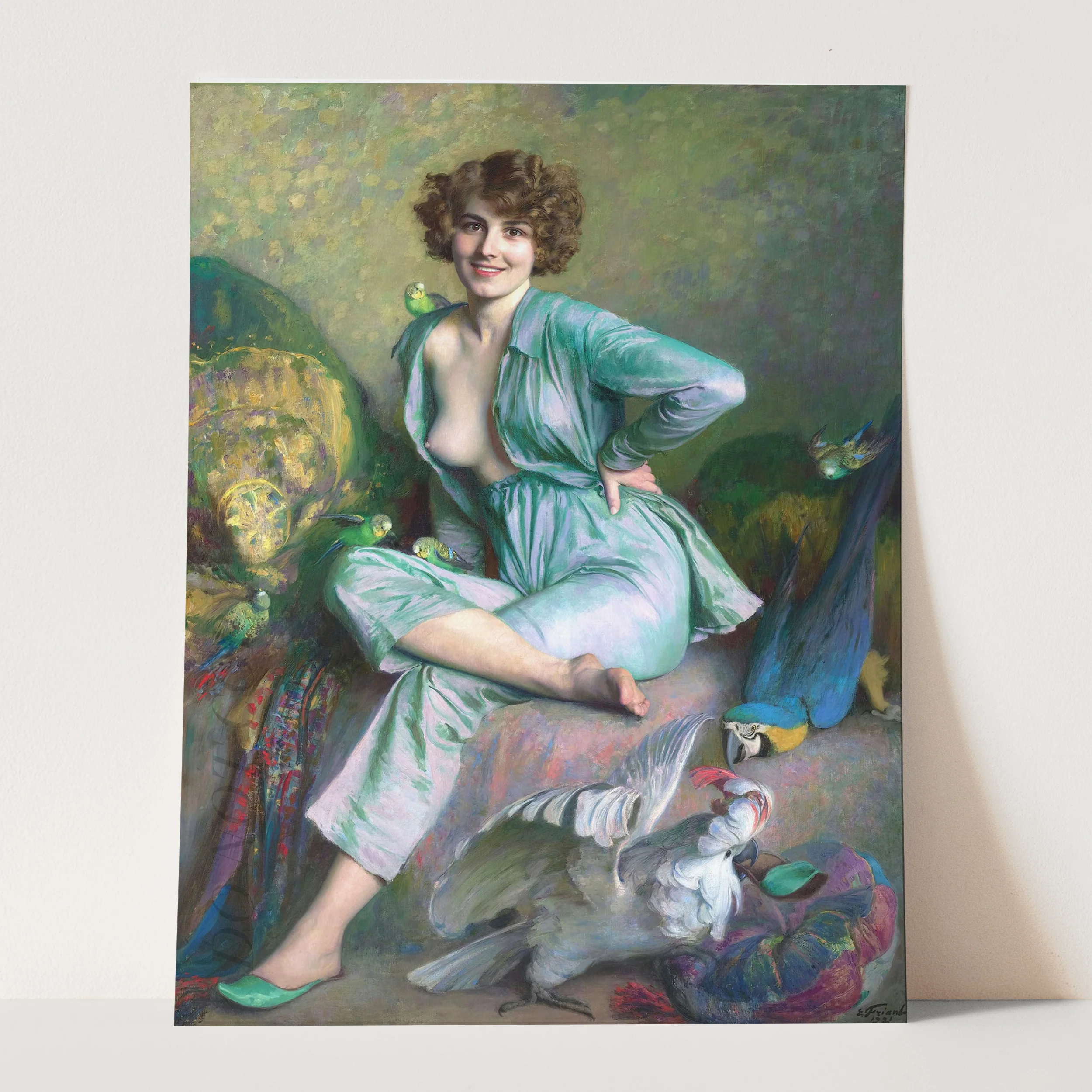 The Familiar Birds (1921) by Emile Friant - Image 3