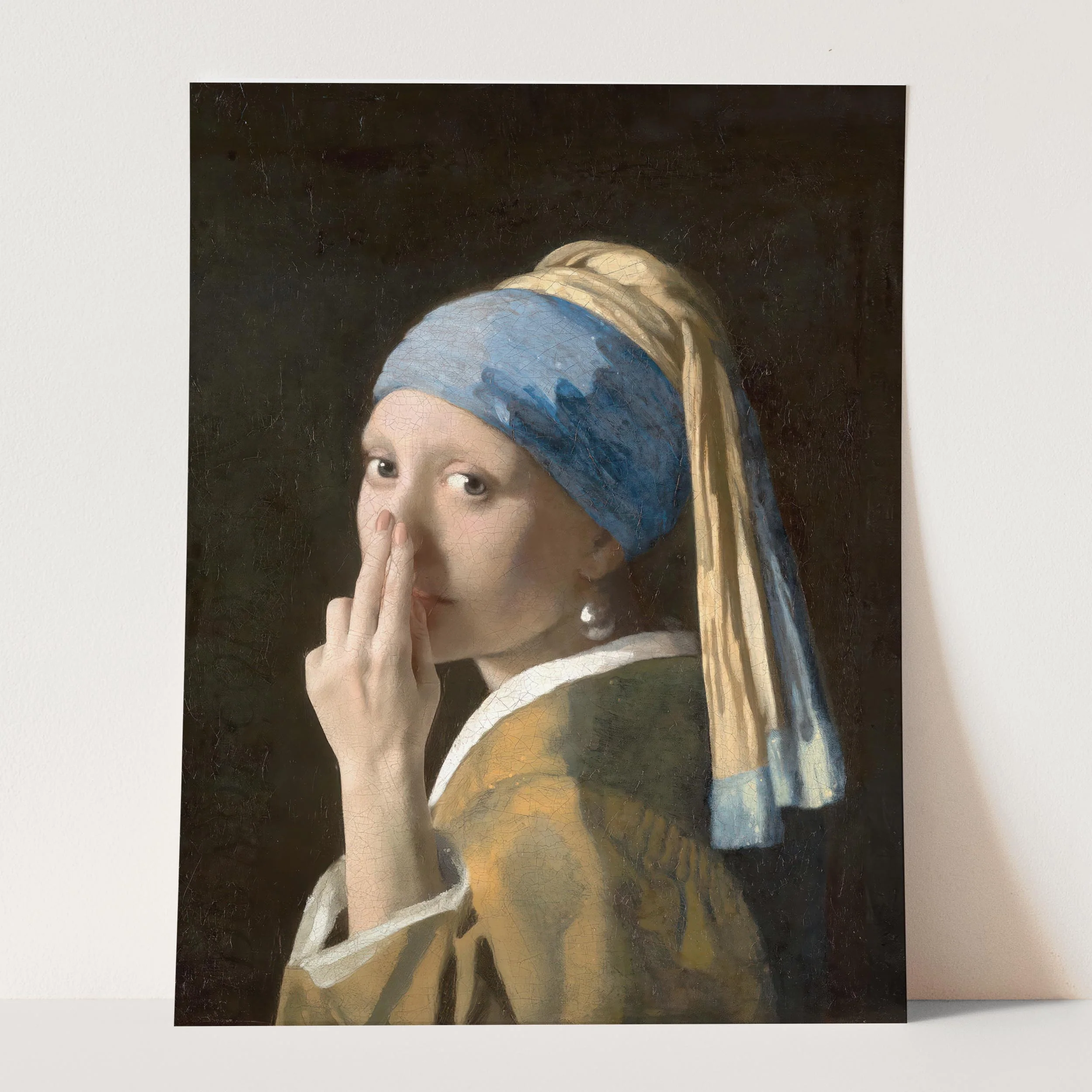 The Girl With The Pearl Earring Plugging Her Nose - Image 3