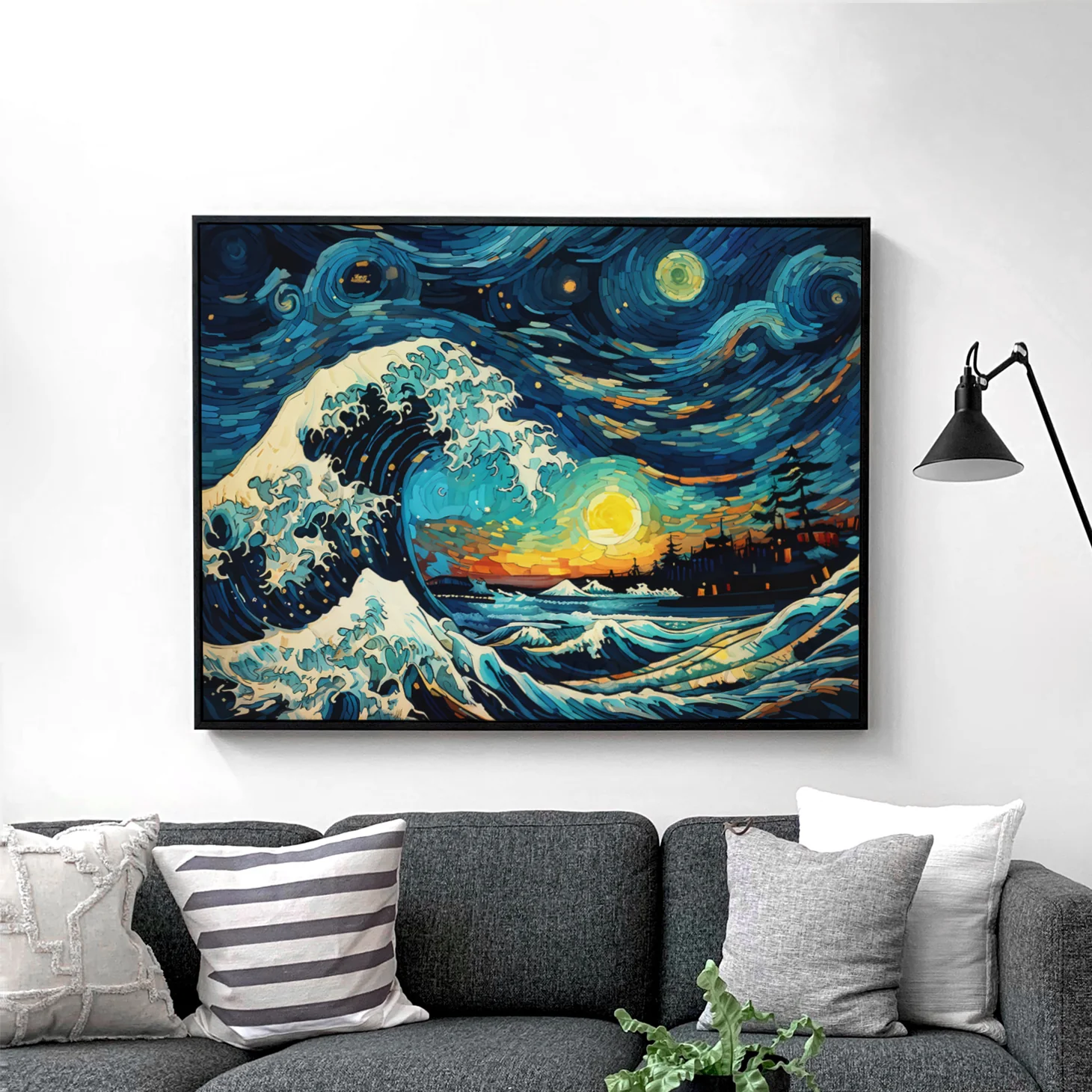 The Great Wave in the Style of Van Gogh - Image 2