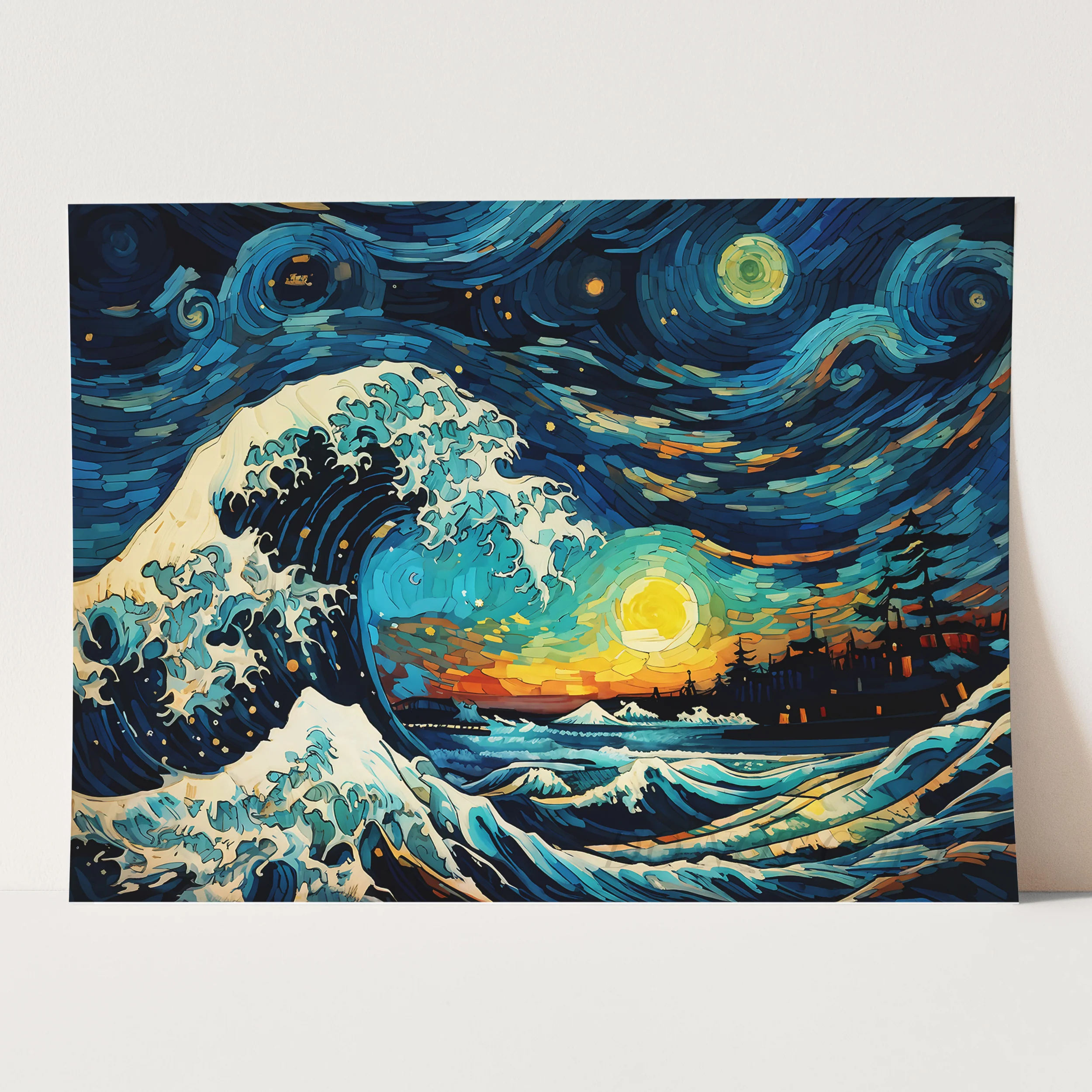 The Great Wave in the Style of Van Gogh - Image 3