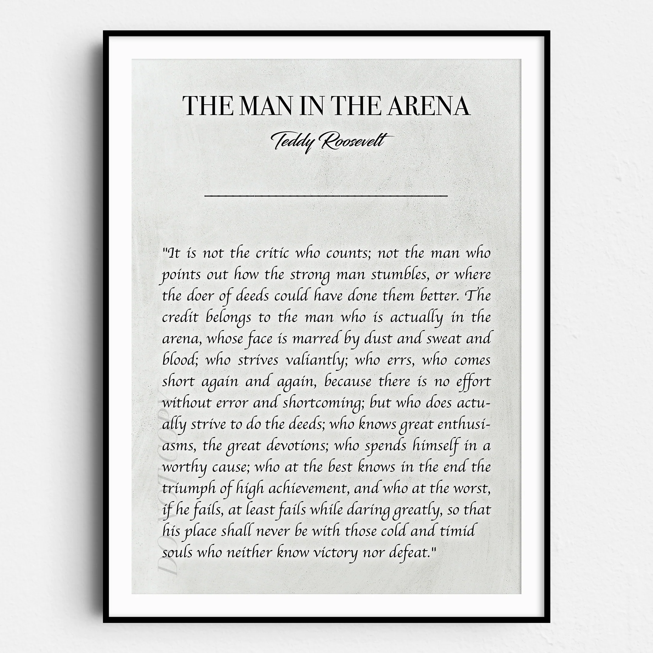The Man In The Arena by Teddy Roosevelt
