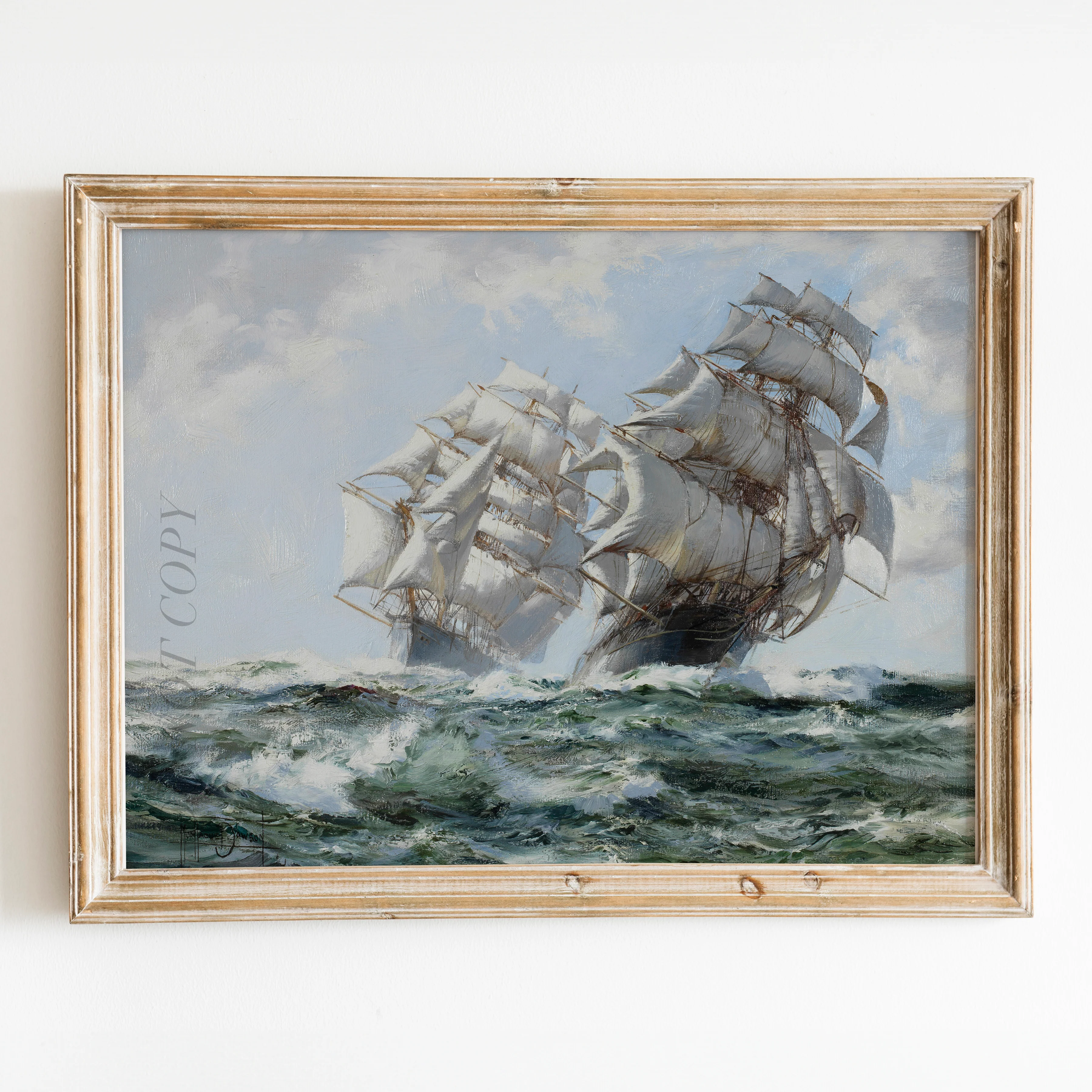 The Mighty Clippers - Taeping and Ariel Racing Home by Montague Dawson