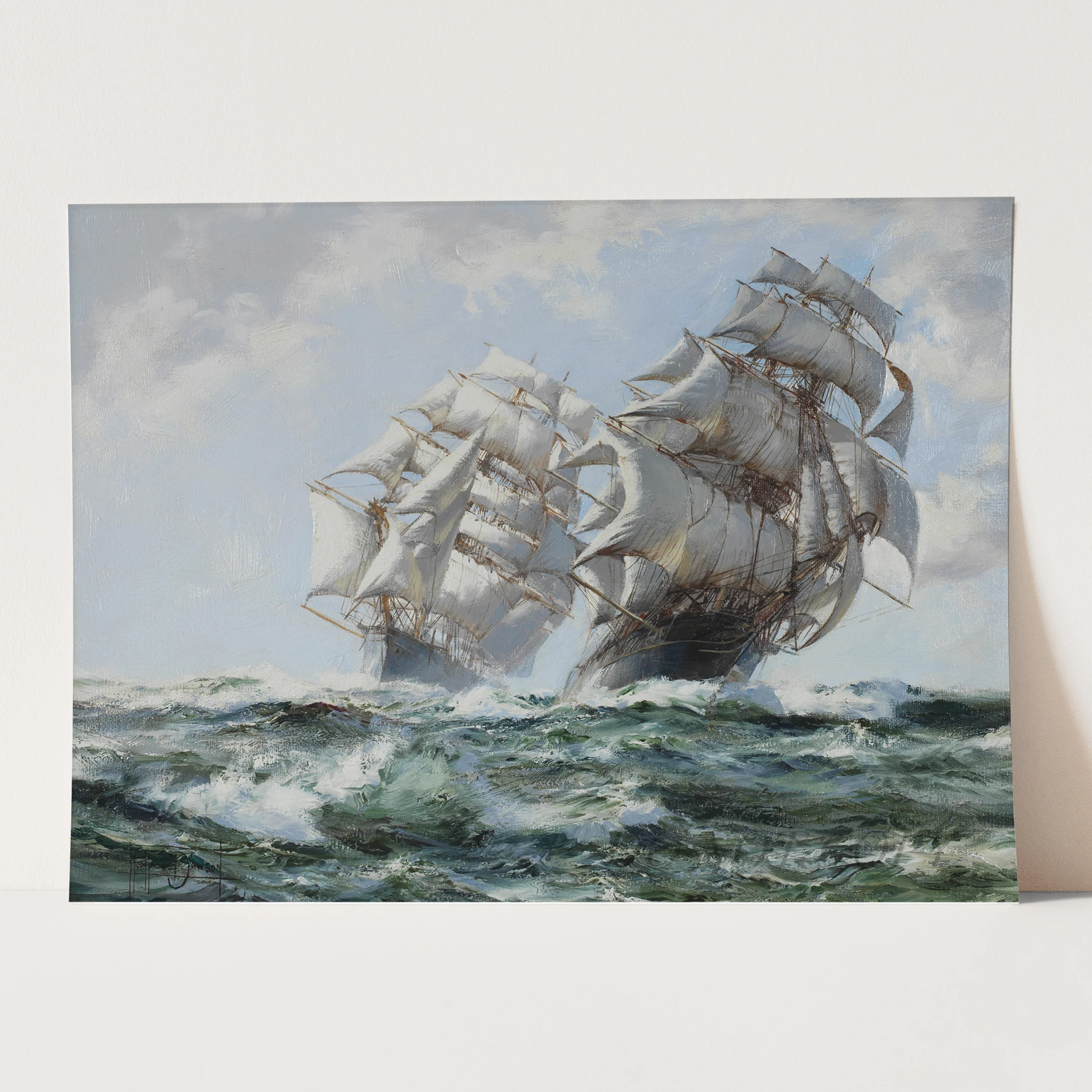 The Mighty Clippers - Taeping and Ariel Racing Home by Montague Dawson - Image 3