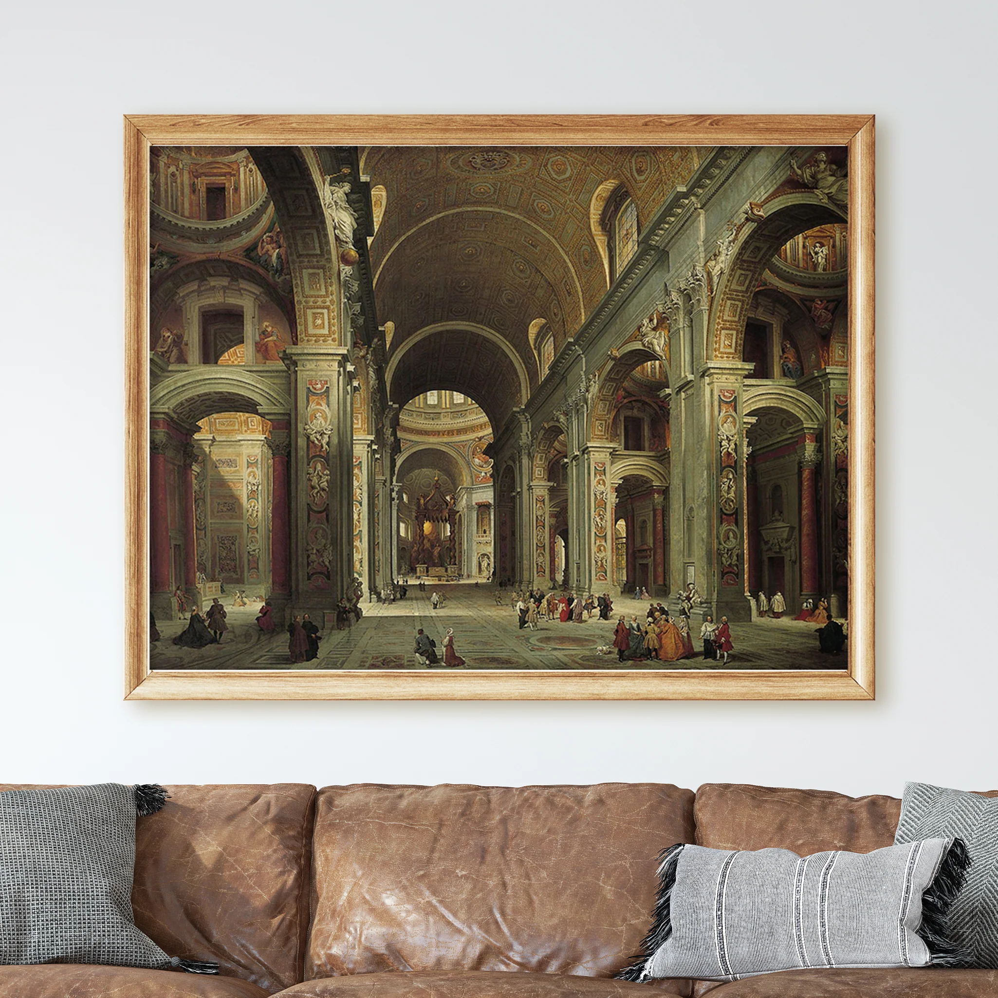 The Nave of St. Peter's Basilica in the Vatican (1735) by Giovanni Paolo Panini - Image 2