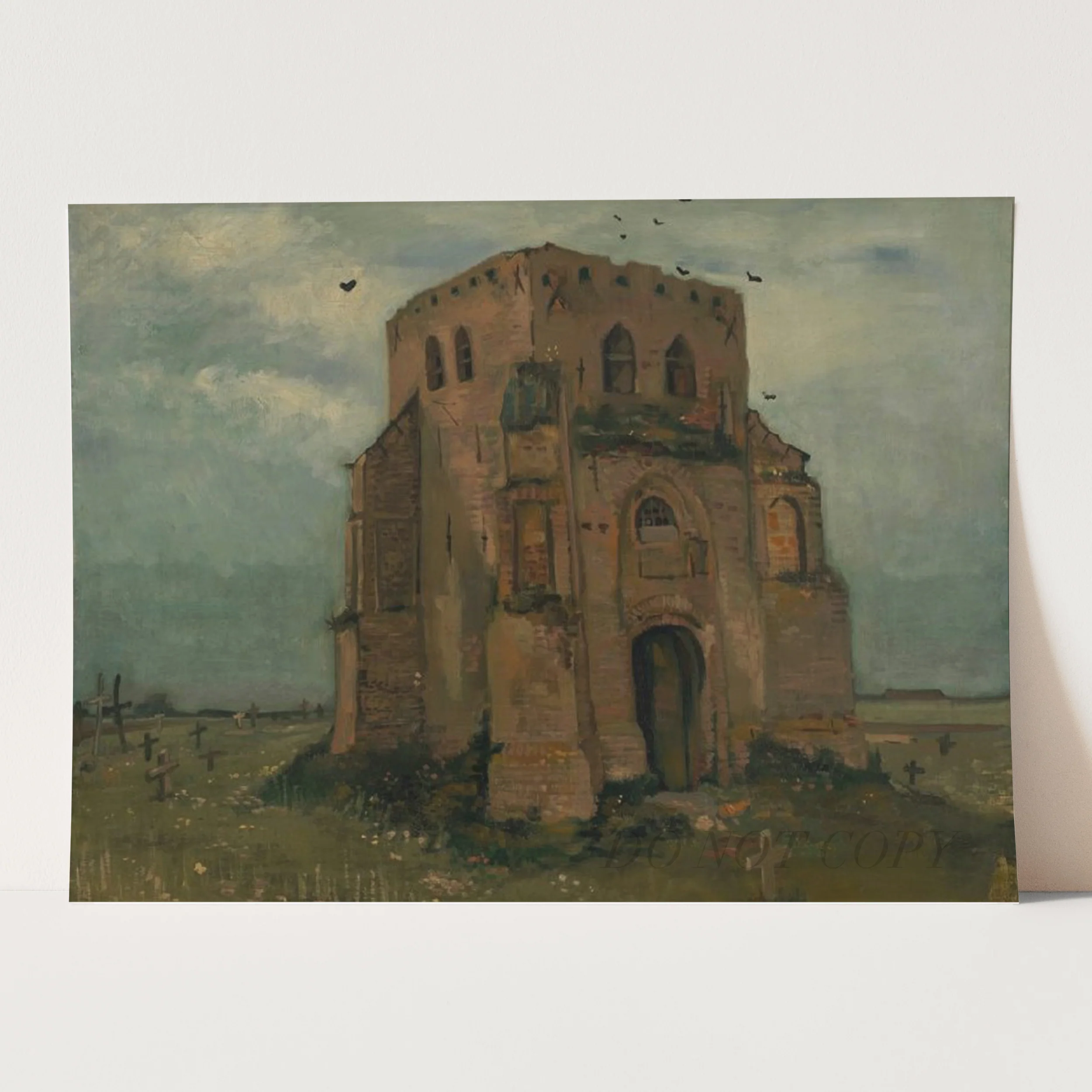 The Old Church Tower at Nuenen ('The Peasants' Churchyard') (1885) by Van Gogh - Image 3