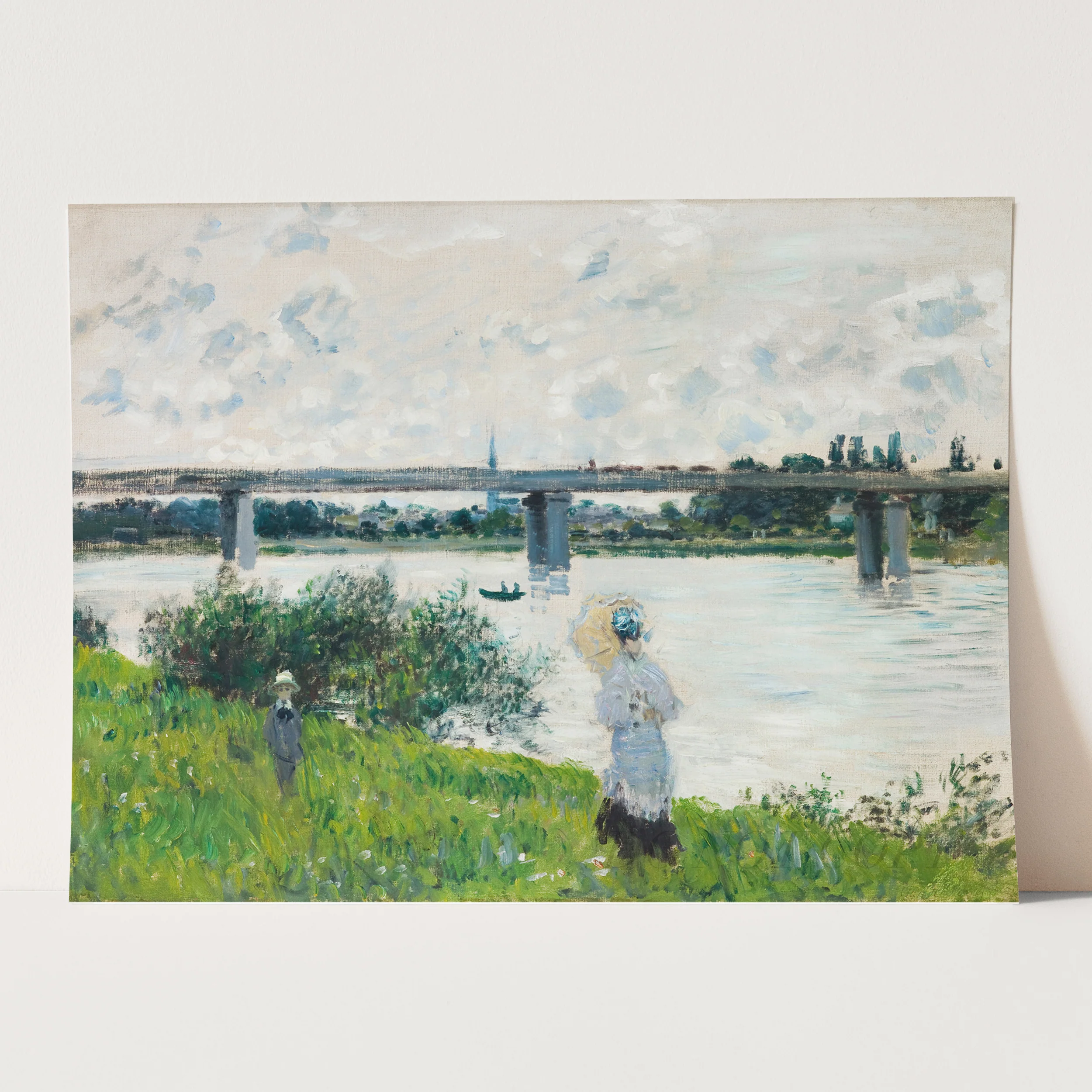 The Promenade with the Railroad Bridge, Argenteuil (1874) by Claude Monet - Image 3