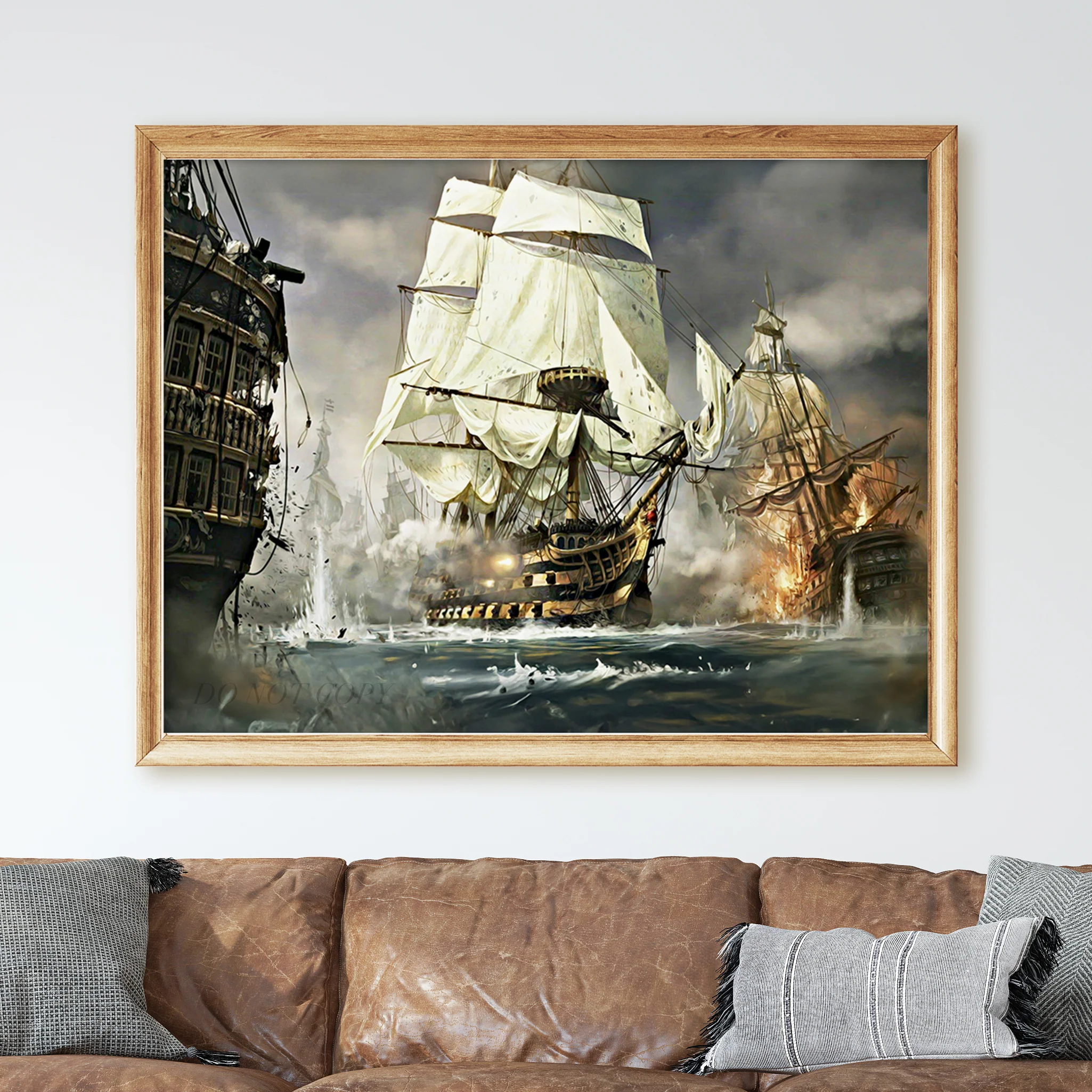 The Royal Navy Battling the French & Spanish Fleet off Cape Trafalgar, 1805 - Image 2