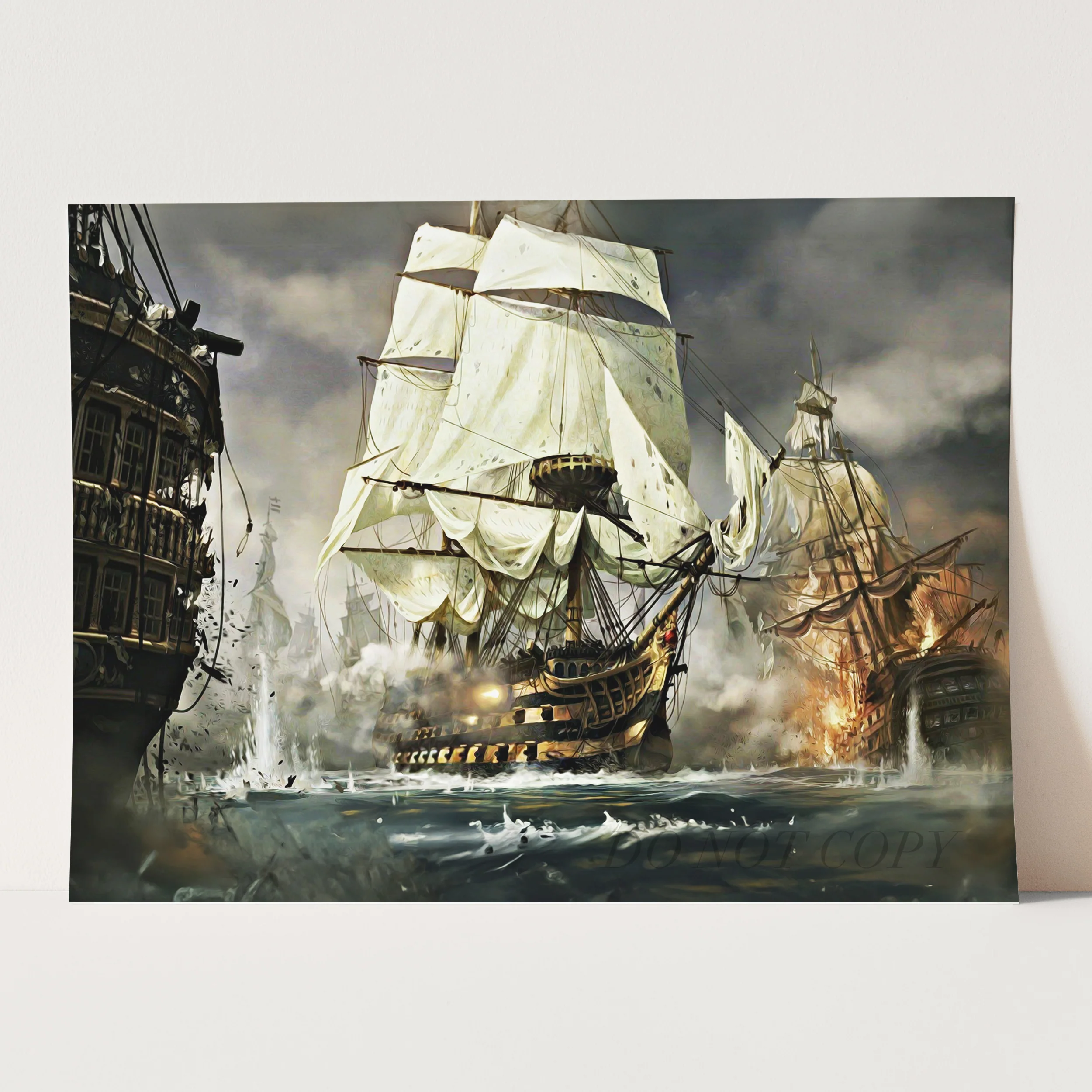 The Royal Navy Battling the French & Spanish Fleet off Cape Trafalgar, 1805 - Image 3