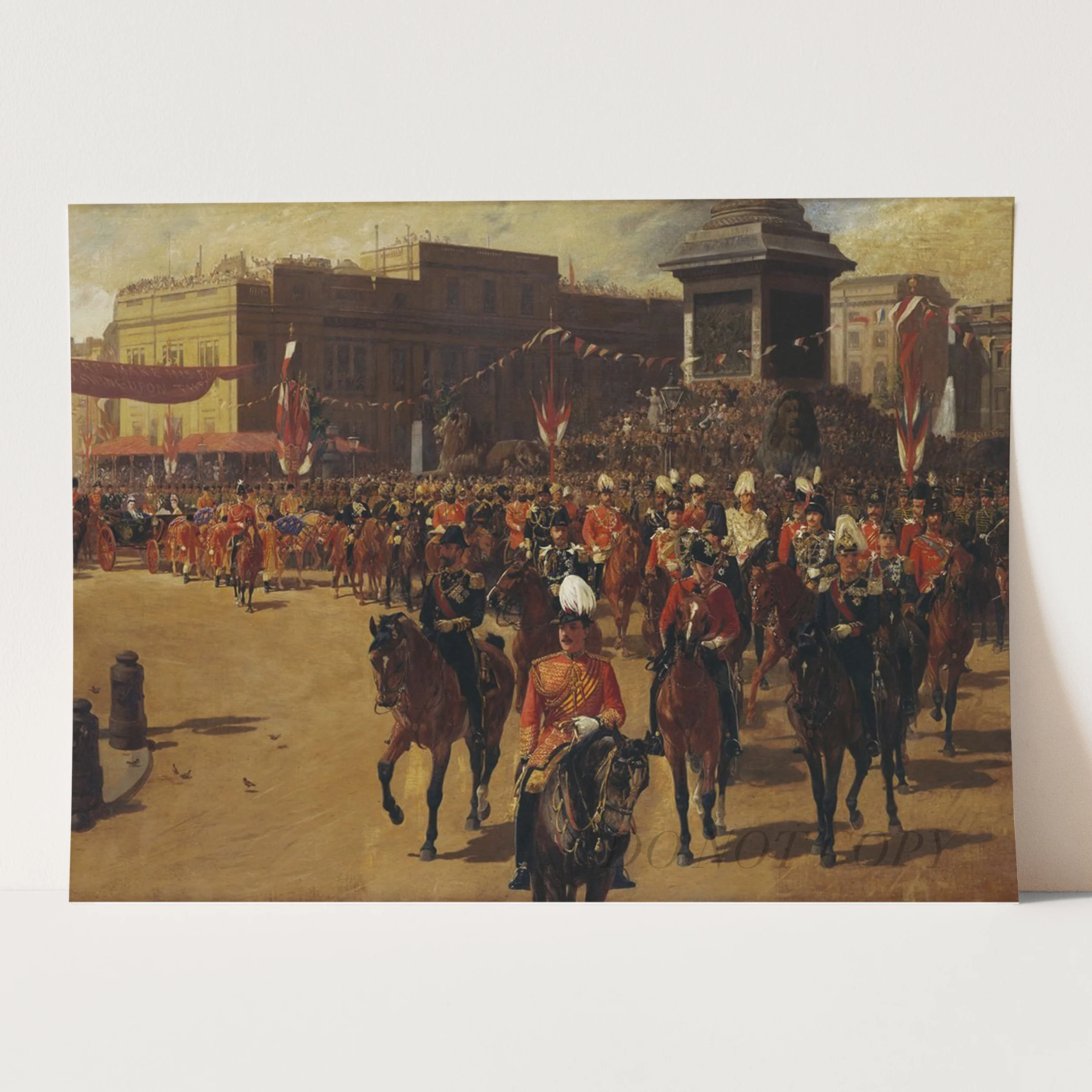 The Royal Procession Passing Trafalgar Square during Queen Victoria's Golden Jubilee on 21st June, 1887 by John Charlton - Image 3