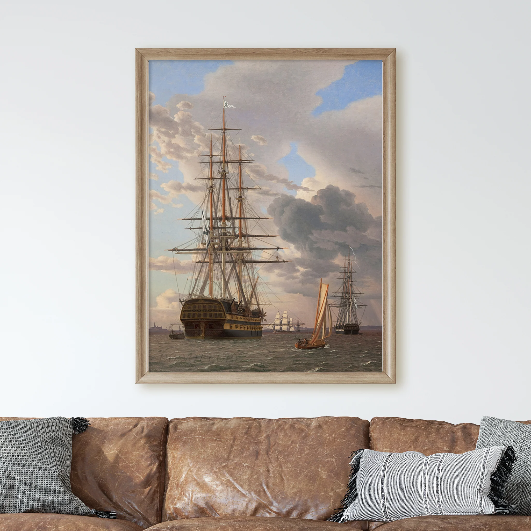 The Russian Ship of the Line "Asow" and a Frigate at Anchor in the Roads of Elsinore - Image 2