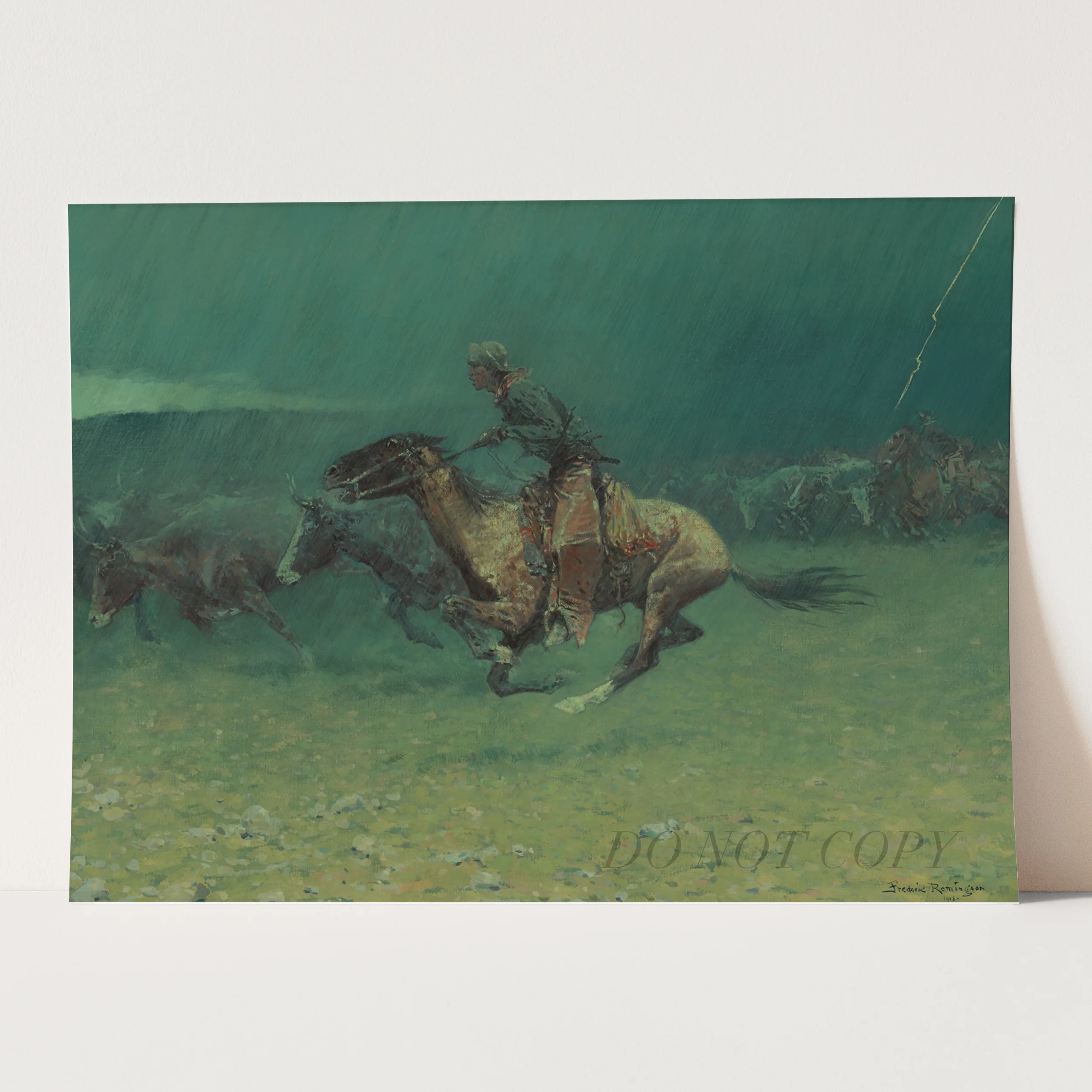 The Stampede by Frederic Remington - Image 3