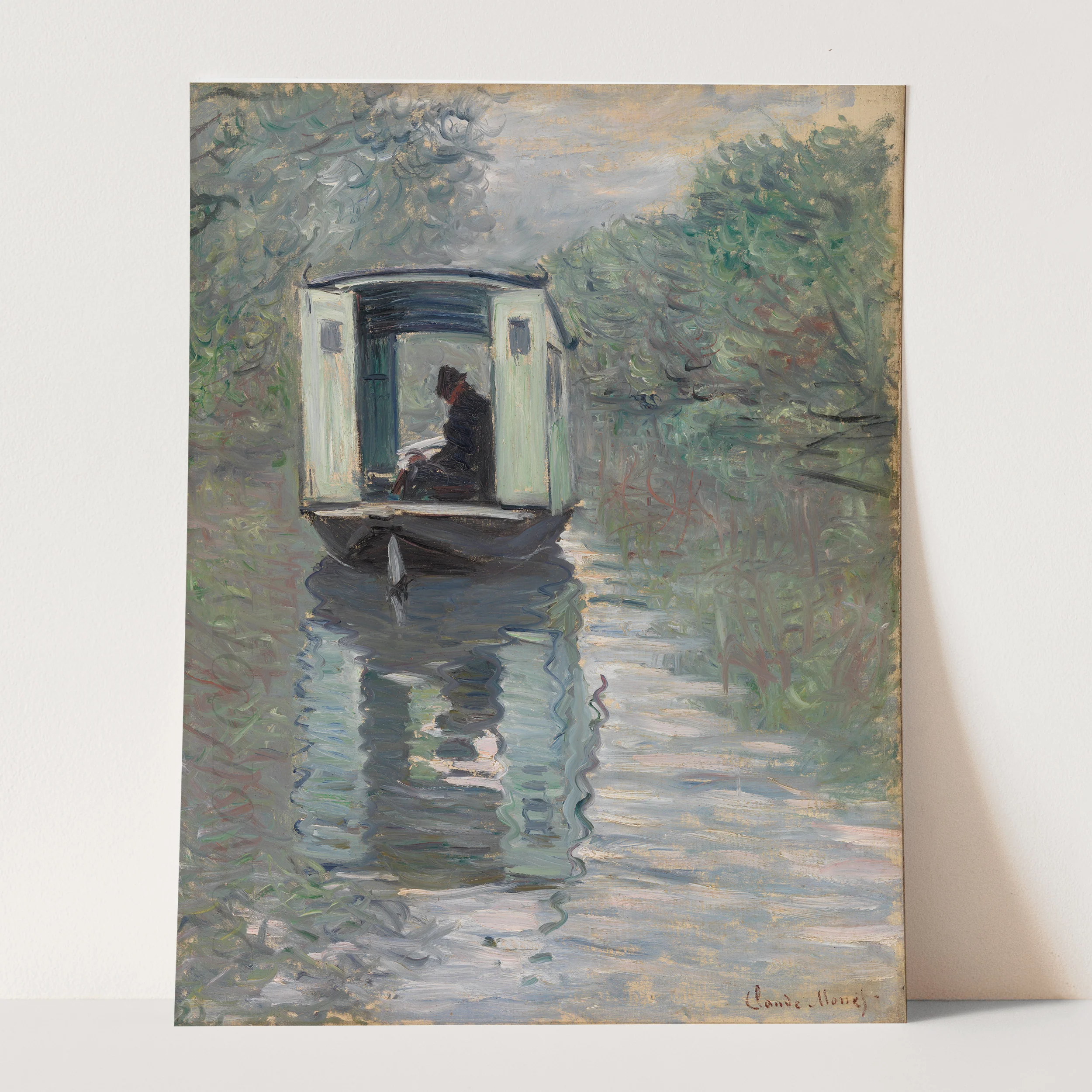 The Studio Boat (Le Bateau-atelier 1876) by Claude Monet - Image 3