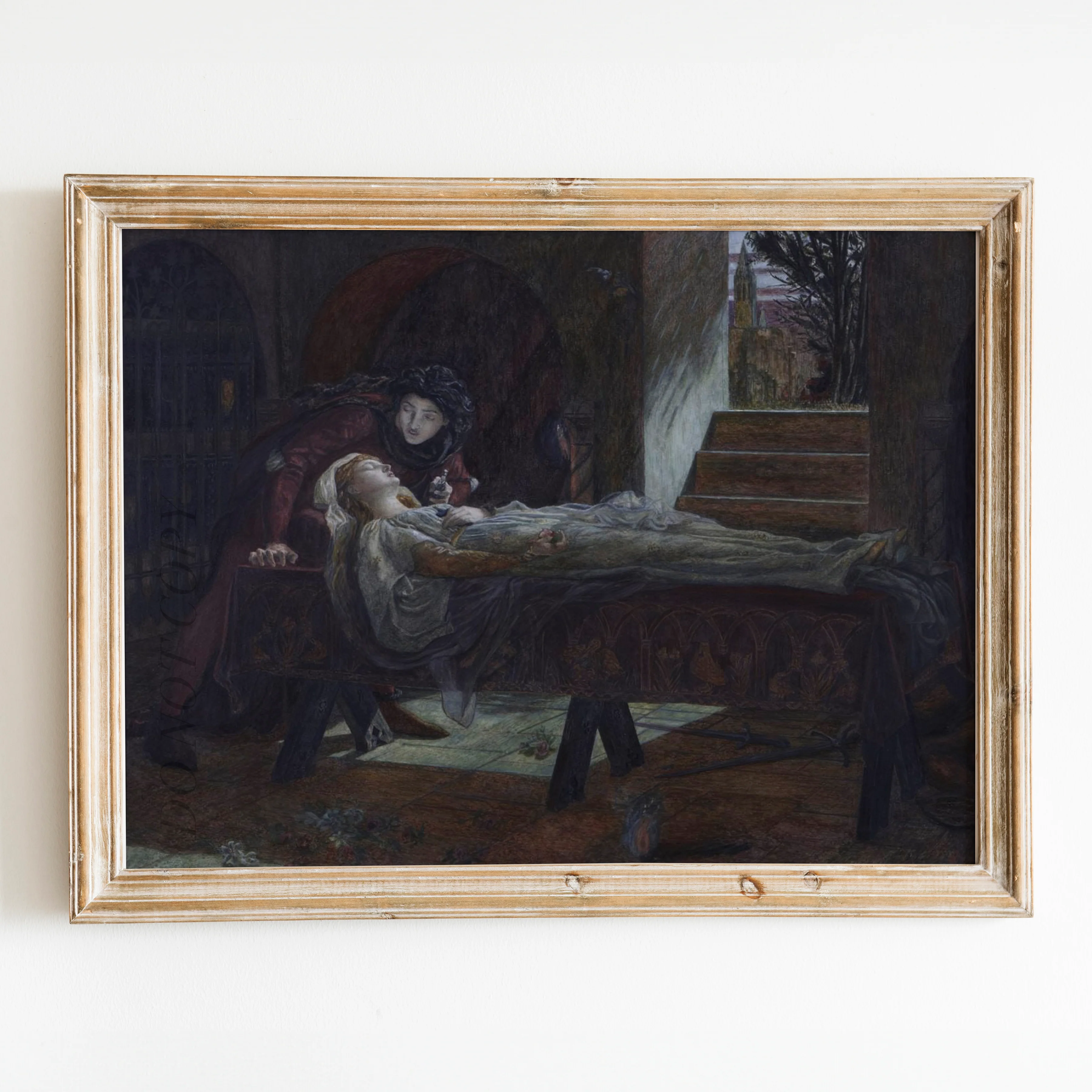 The Tomb Scene from Shakespeare’s Romeo and Juliet (1870) by Lucy Madox Brown