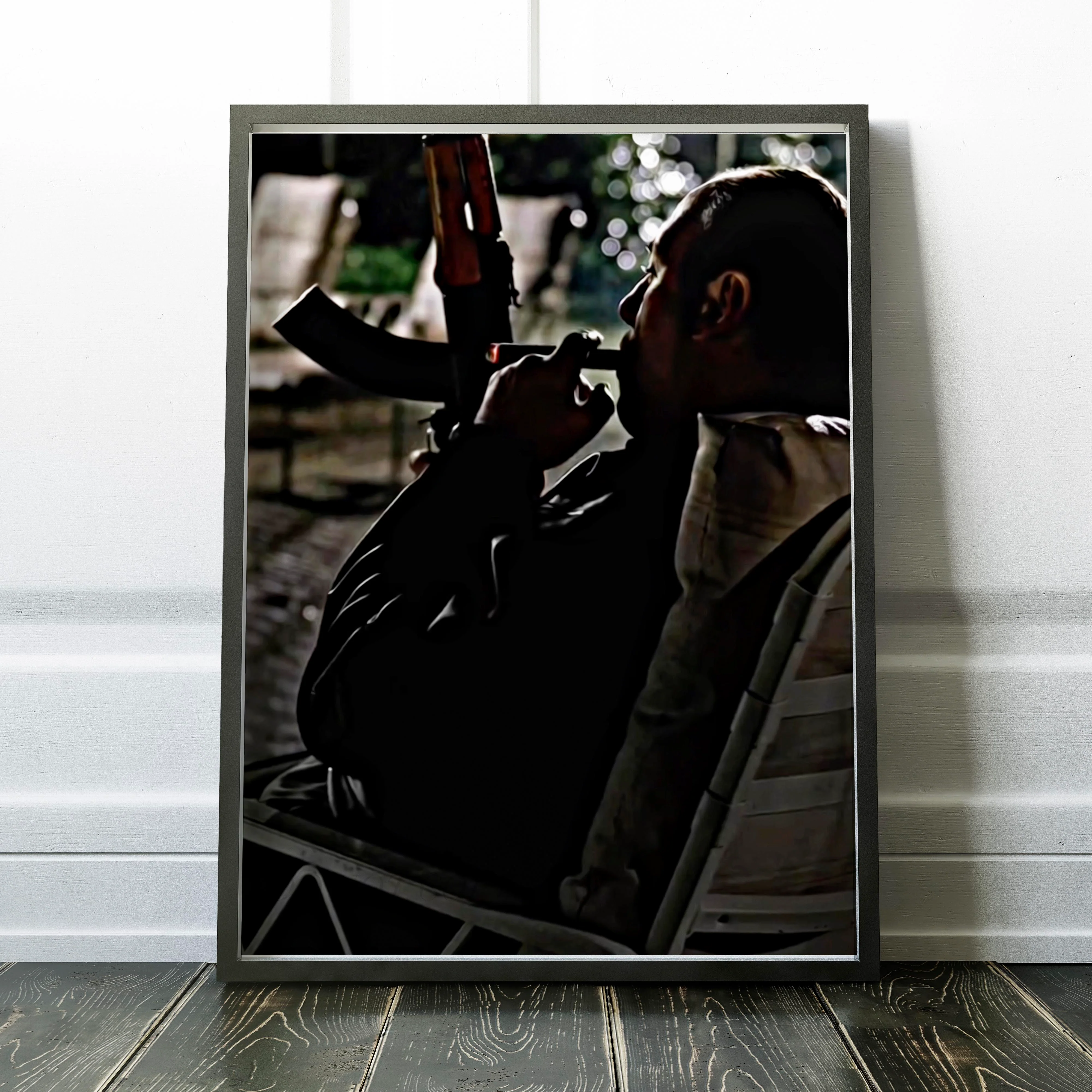 Tony Soprano Smoking a Cigar with a Machine Gun - Image 2