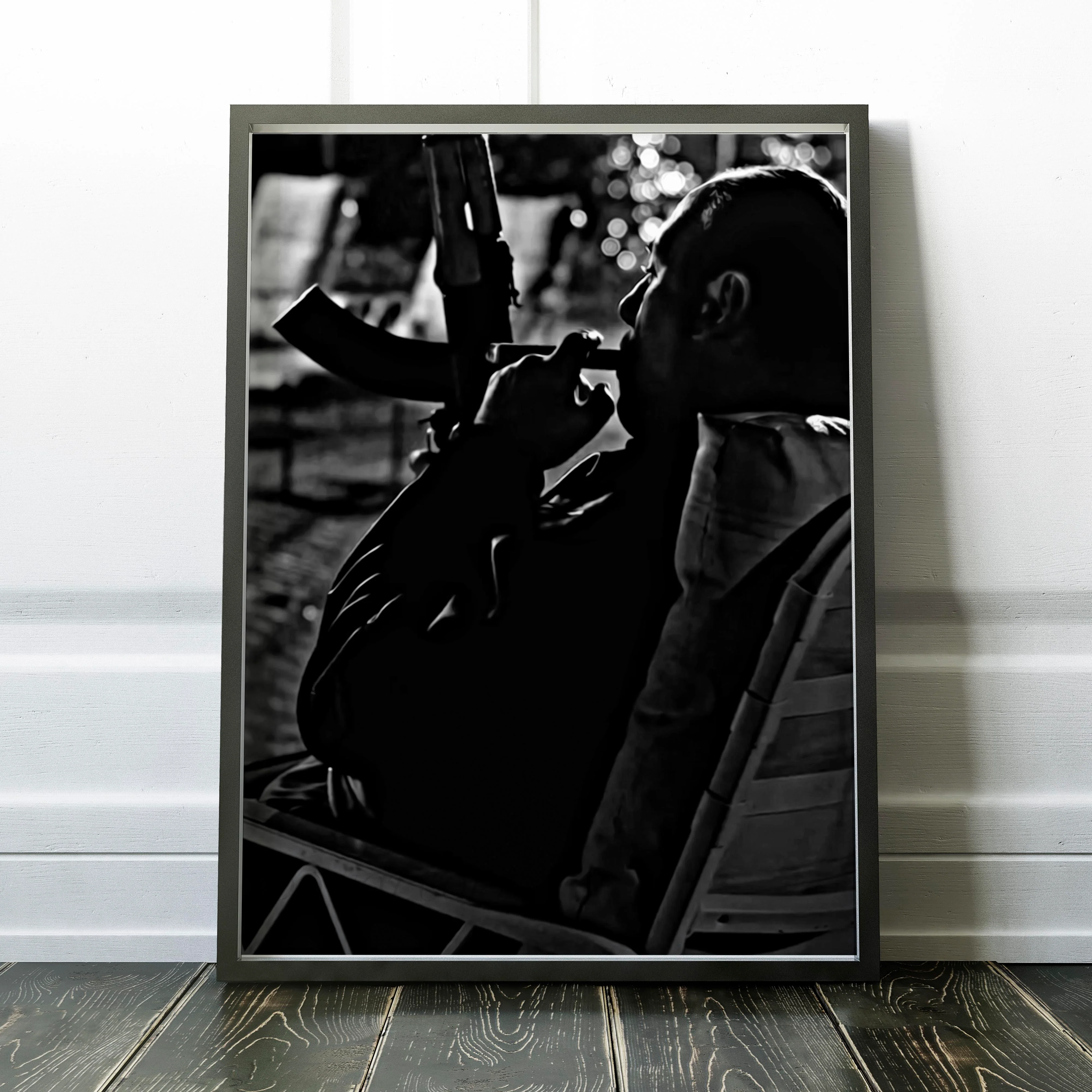 Tony Soprano Smoking a Cigar with a Machine Gun - Image 2