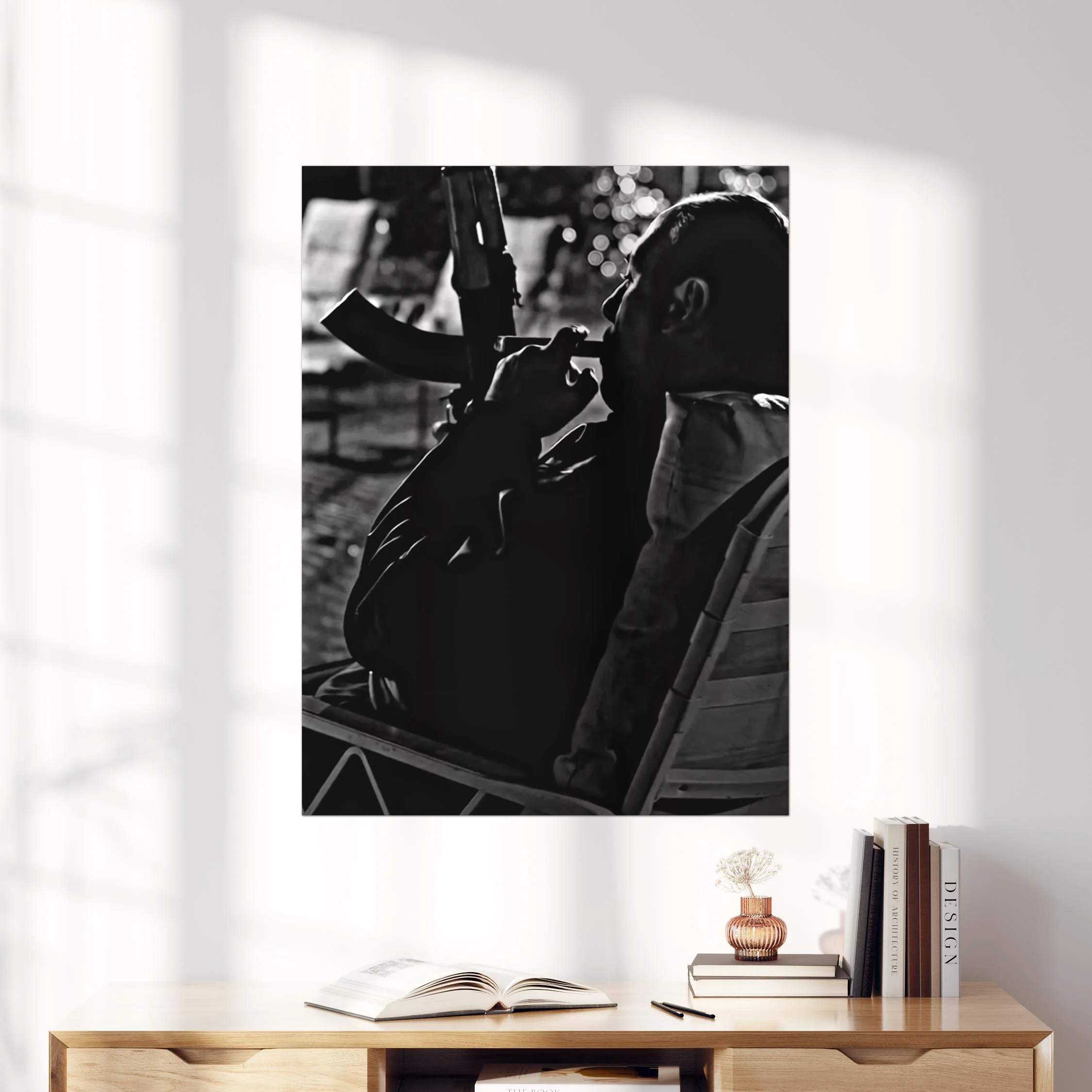Tony Soprano Smoking a Cigar with a Machine Gun - Image 3