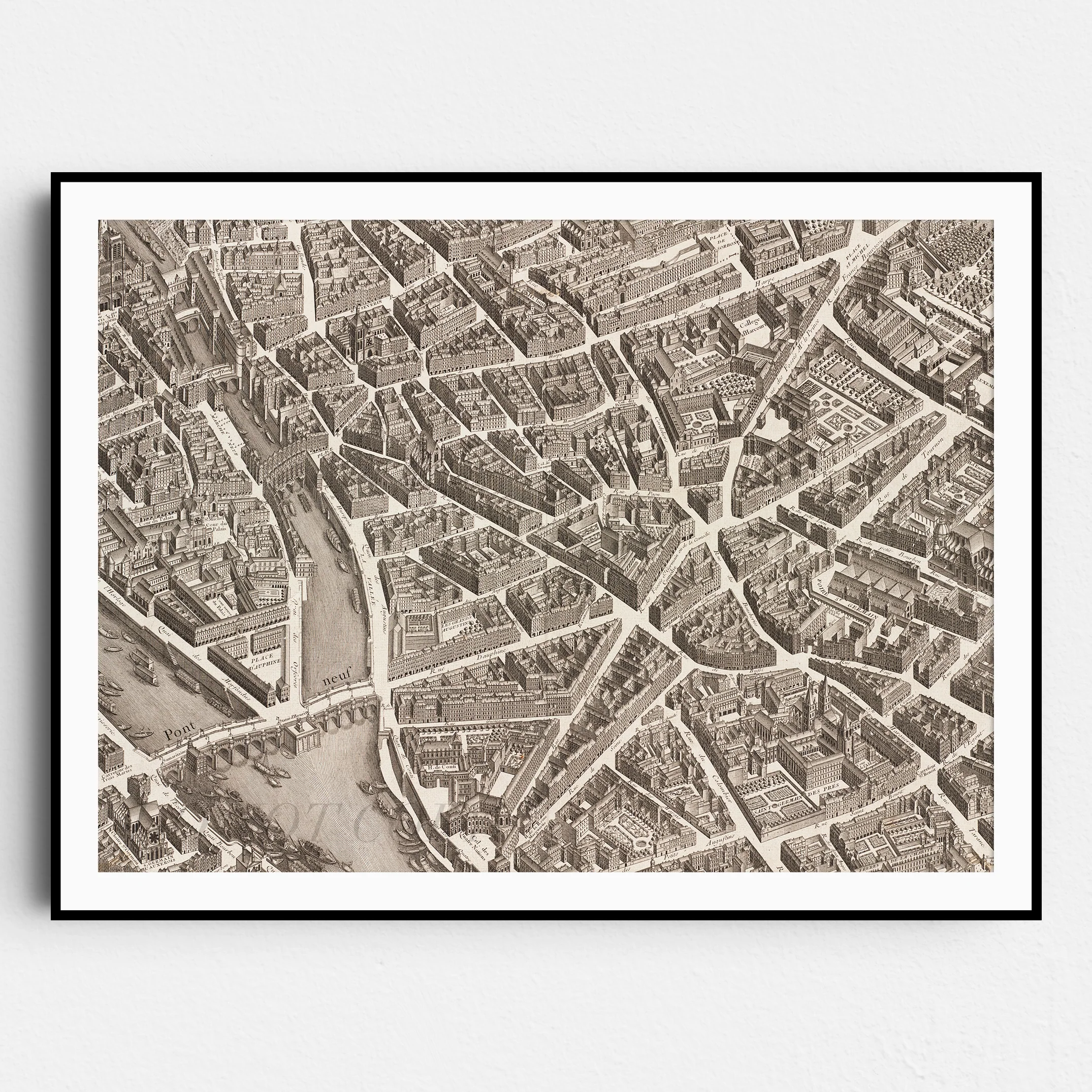 Turgot Map of Paris as it Appeared in 1734–1736