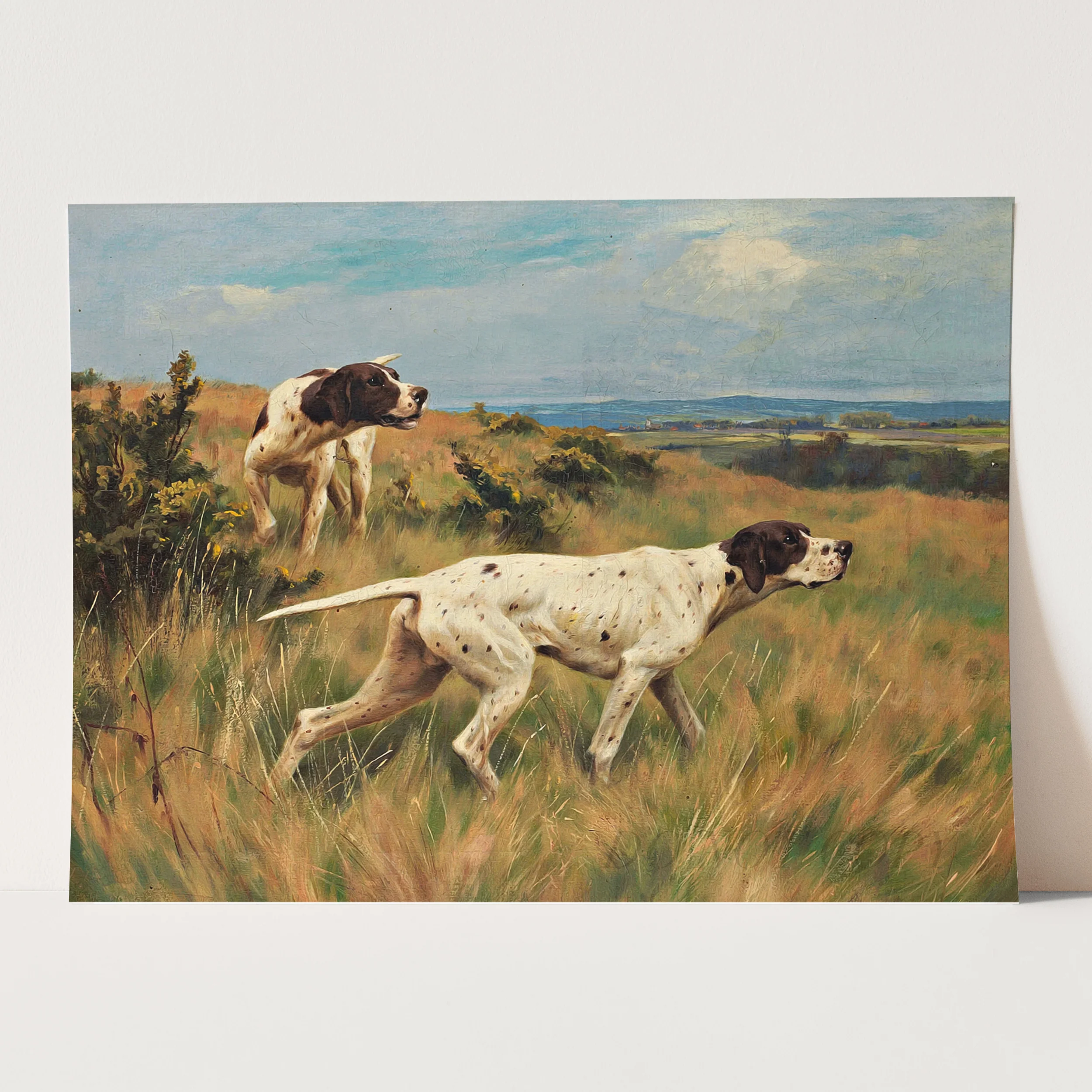 Two English Pointers - Mid-1800s Hunting Dog Painting - Image 3