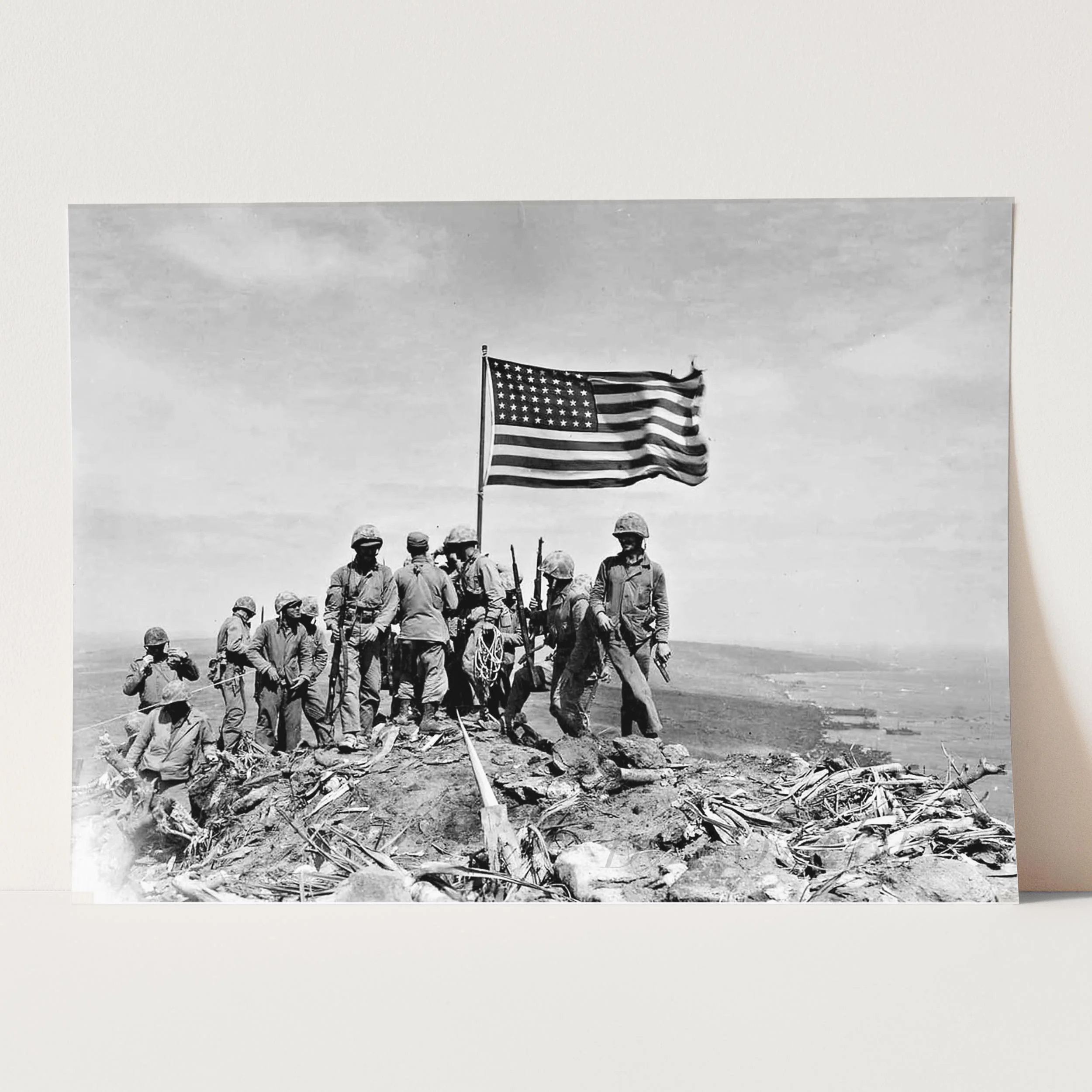 U.S. Marines Raise The American Flag Atop Mount Suribachi On Iwo Jima - Image 3