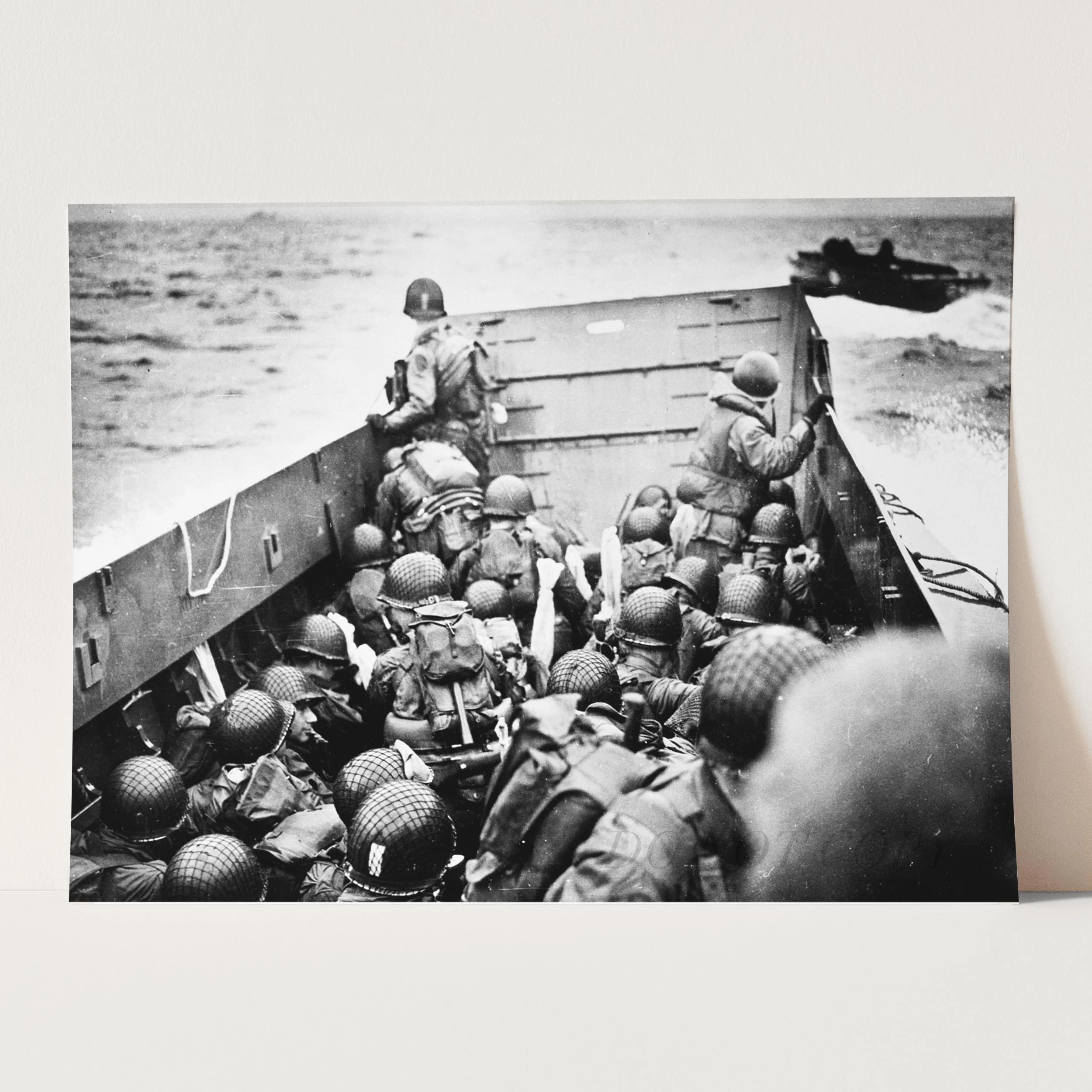 US Army Troops Aboard Landing Craft, D-Day 1944 - Image 3