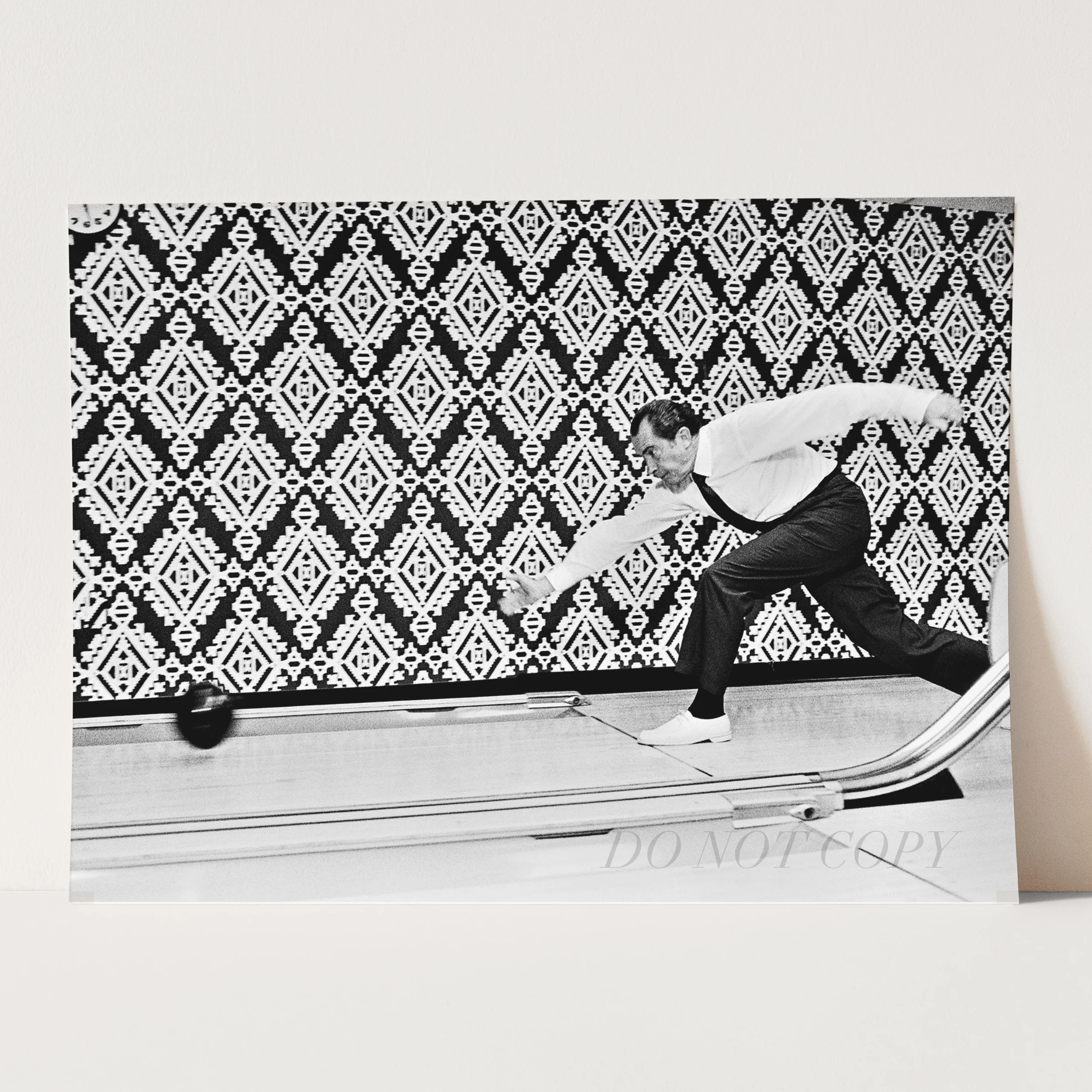 US President Richard Nixon Bowling At White House - Image 3