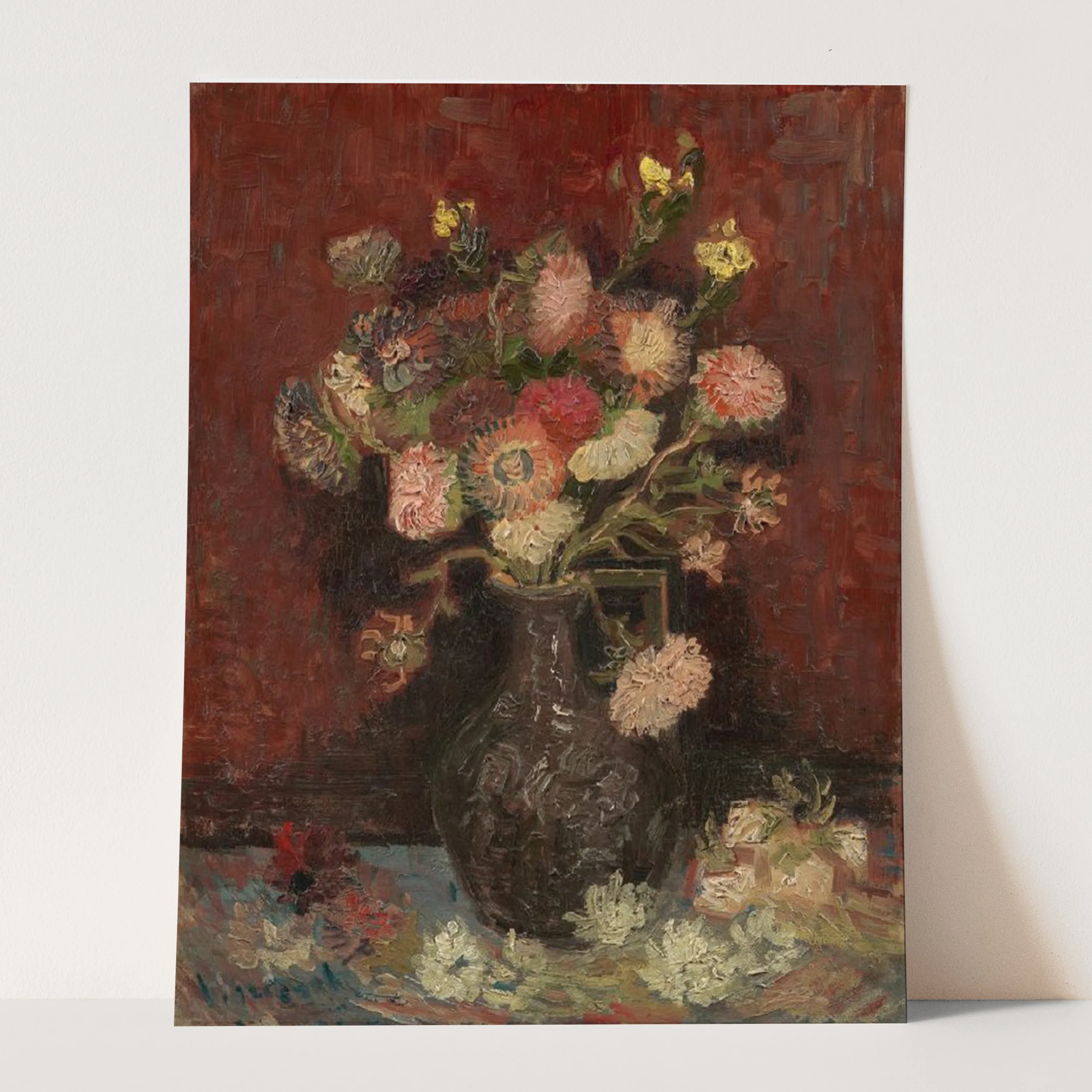 Vase with Chinese Asters and Gladioli (1886) by Van Gogh - Image 3