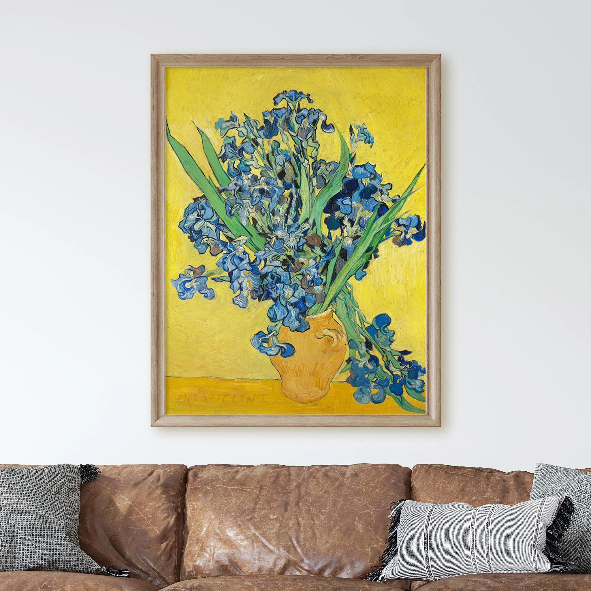 Vase with Irises Against a Yellow Background 1890 by Van Gogh - Image 2