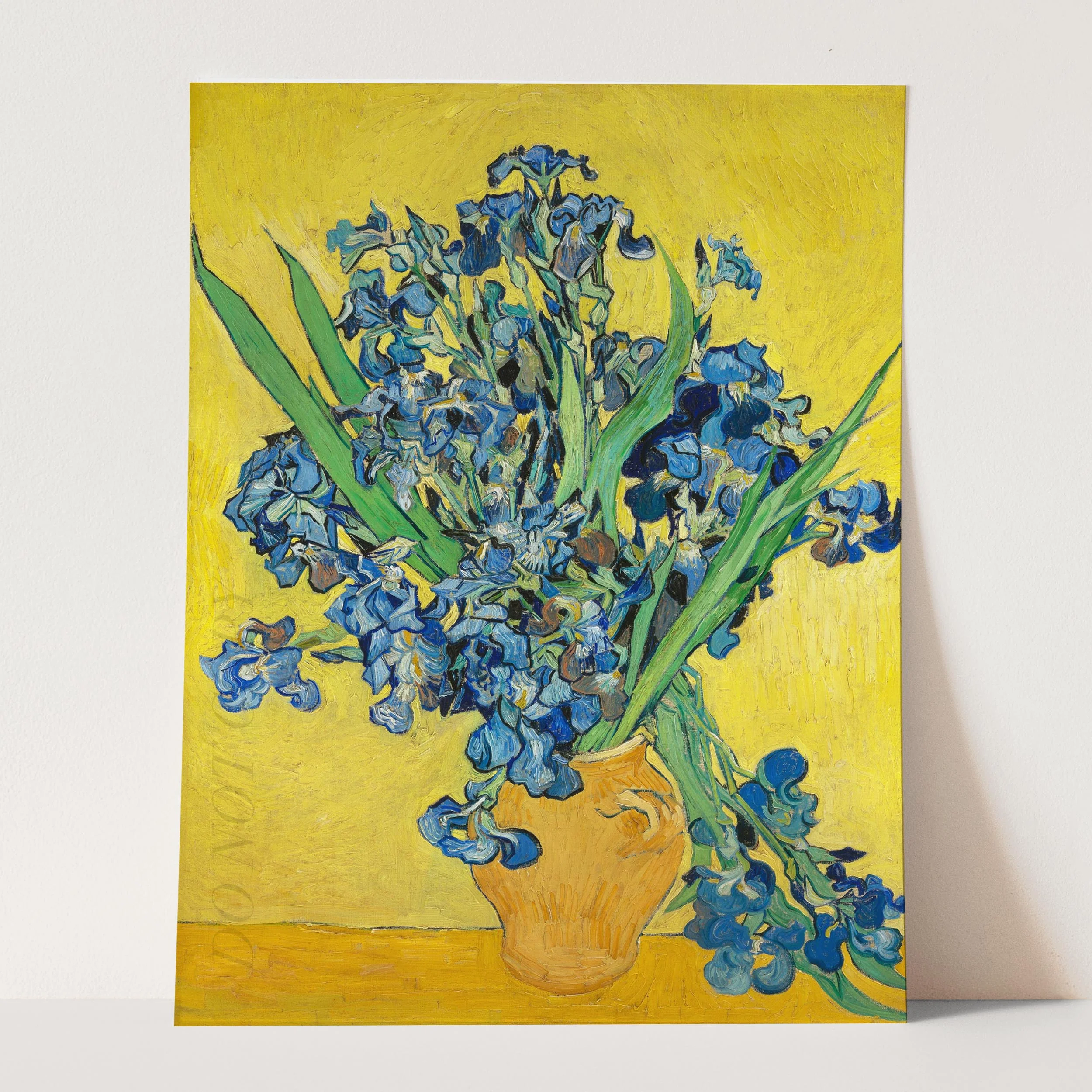 Vase with Irises Against a Yellow Background 1890 by Van Gogh - Image 3