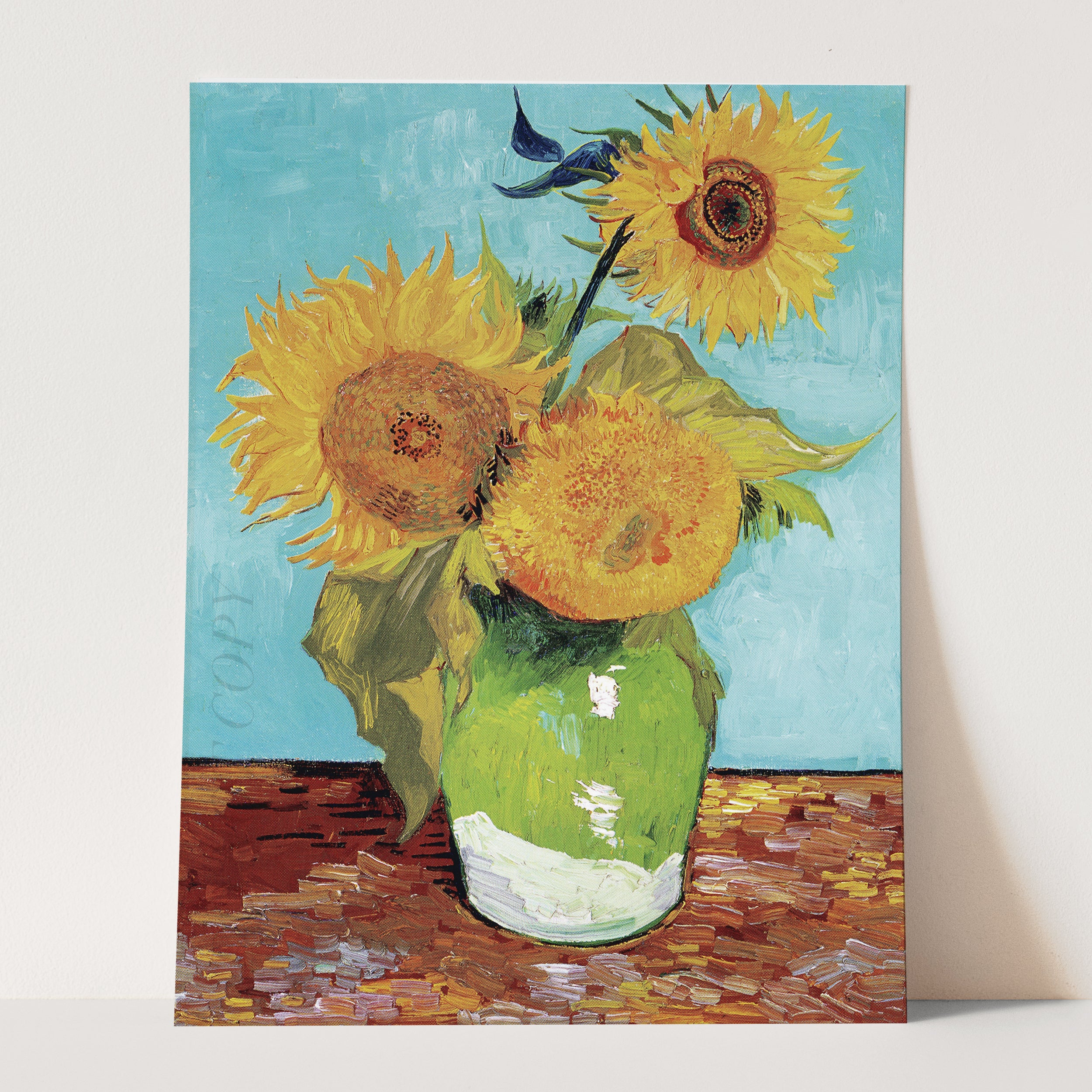 Vase with Three Sunflowers (1888) by Van Gogh - Image 3