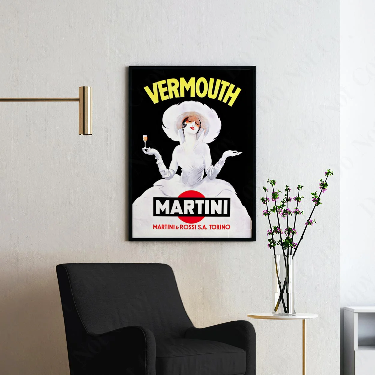 Vermouth Martini Girl Vintage Advertising Poster - Image 2
