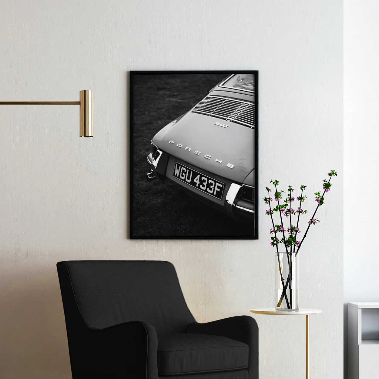 Vintage Black & White Porsche 911 SWT - Image 2