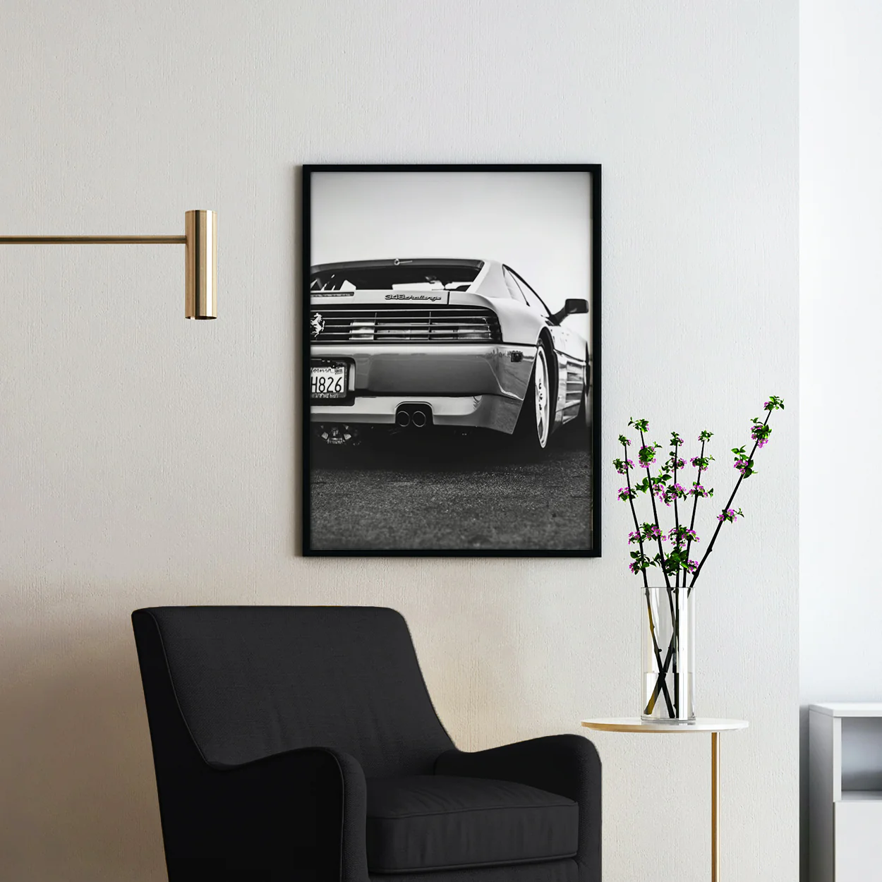 Vintage Ferrari 348 Challenge Black & White - Image 2