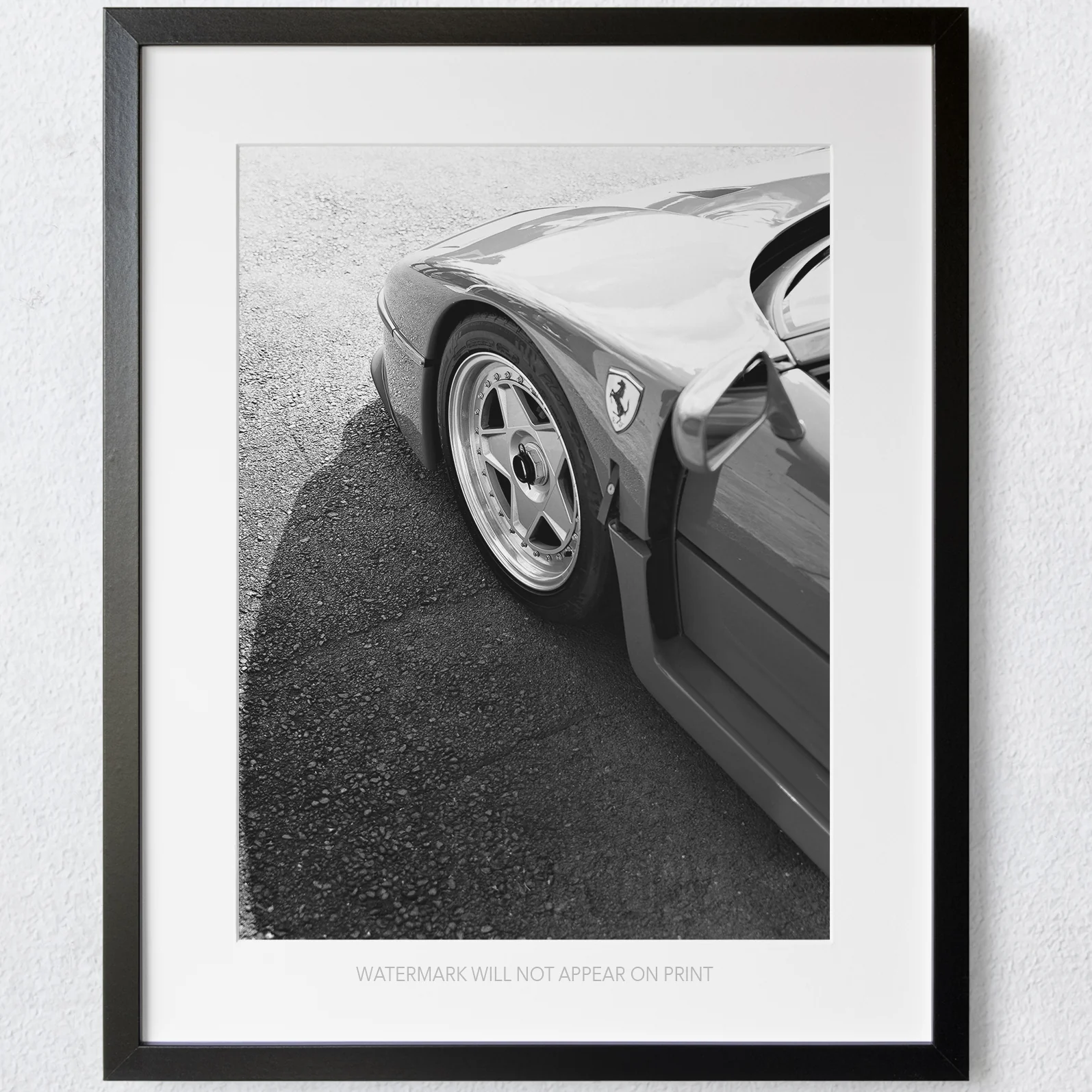 Vintage Ferrari F40 Black And White Classic Cars - Image 3