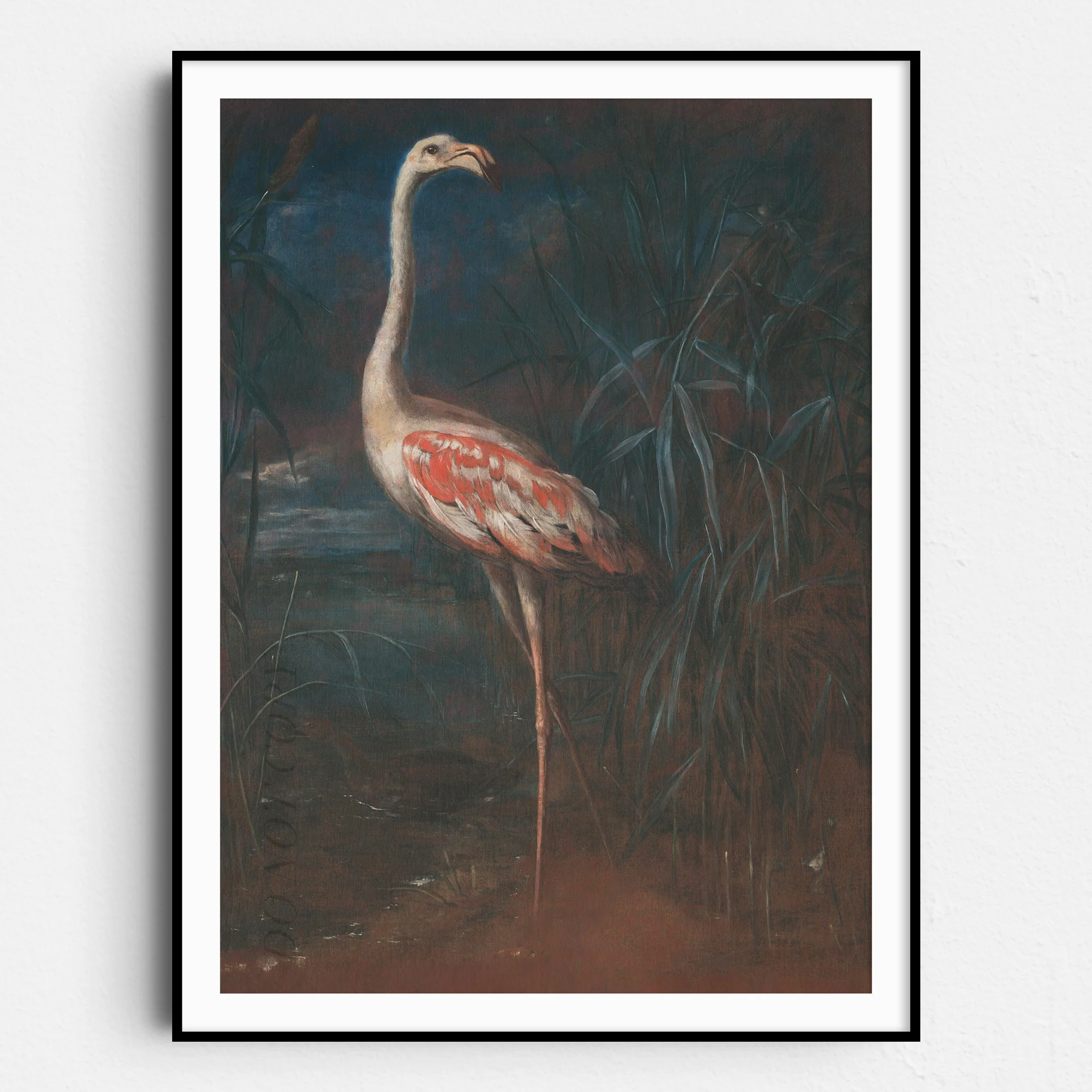 Vintage Flamingo Painting