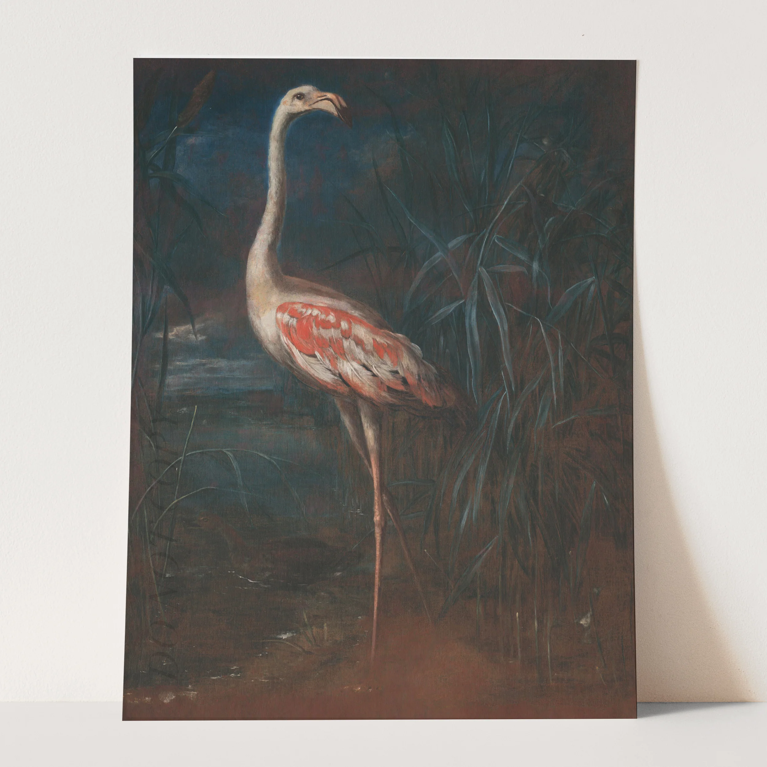 Vintage Flamingo Painting - Image 3
