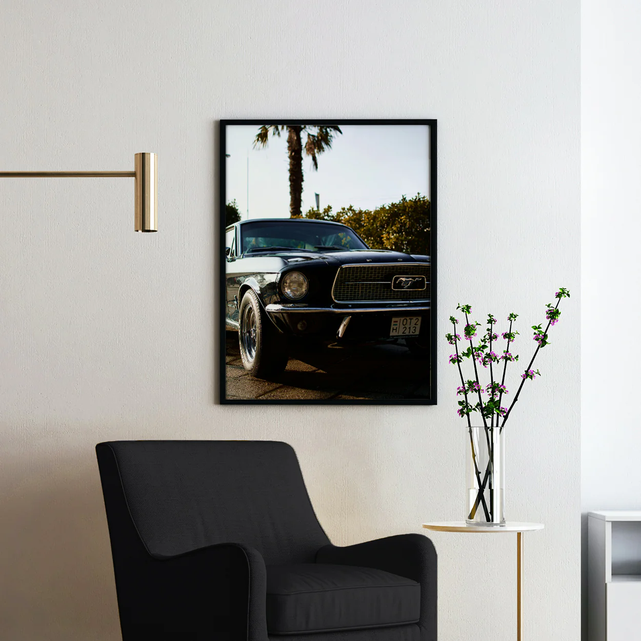Vintage Ford Mustang and Palm Trees - Image 2