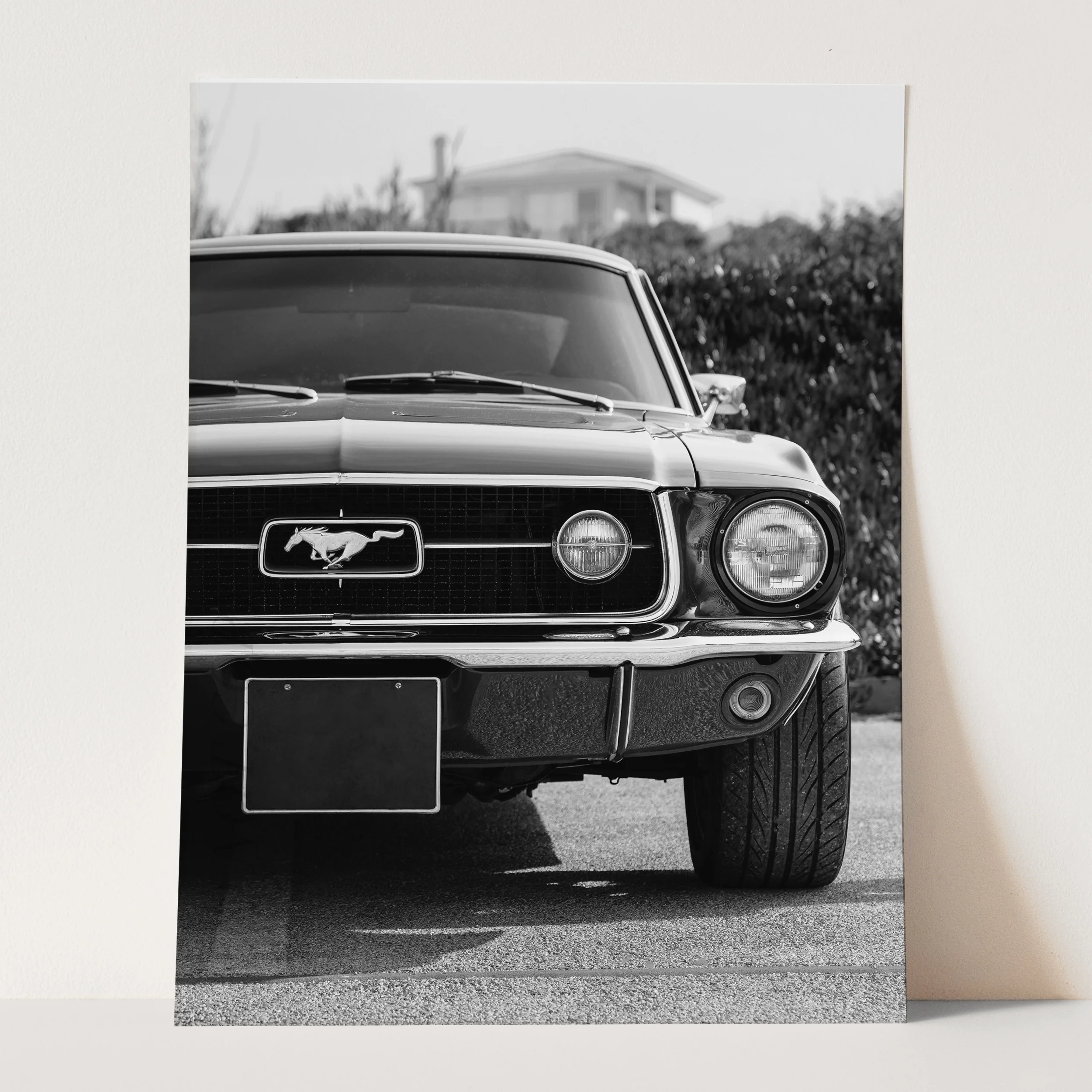 Vintage Ford Mustang Black & White - Image 3