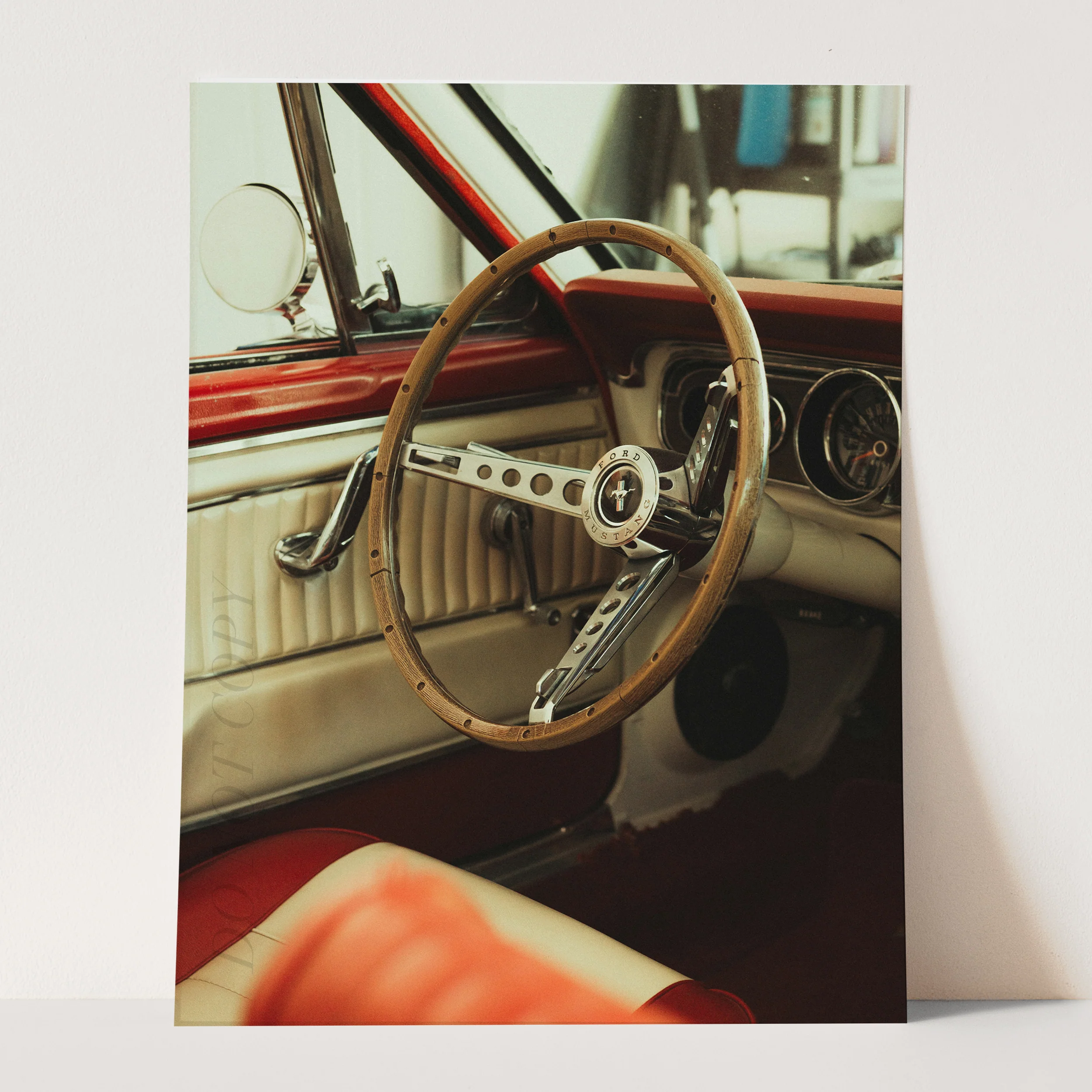 Vintage Ford Mustang Red Interior - Image 3