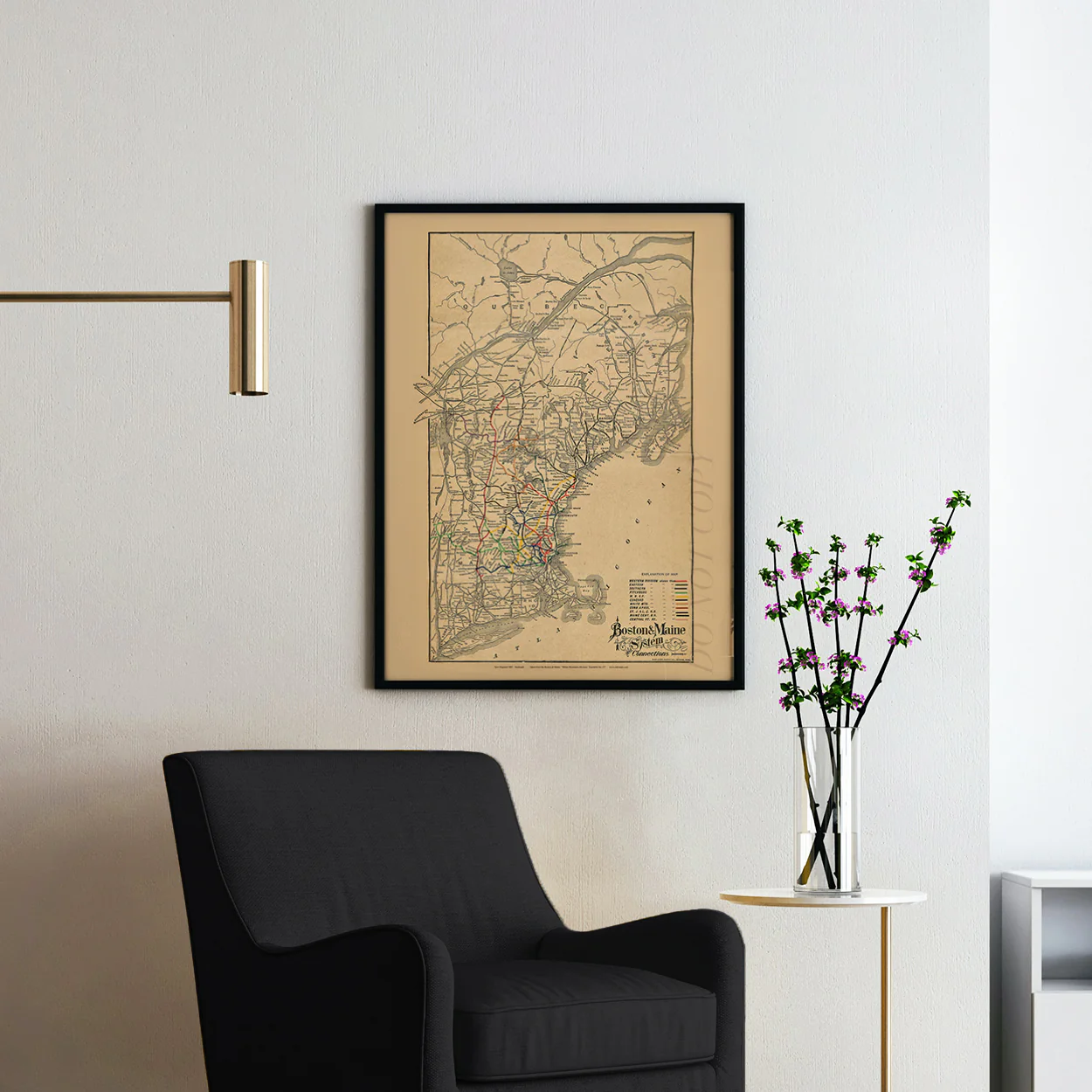 Vintage Map of Boston & Maine - Image 2