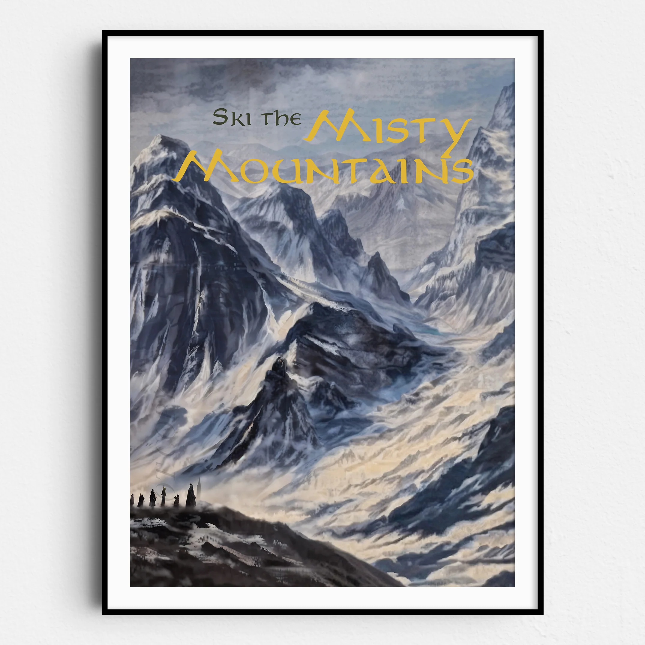 Vintage Misty Mountains Travel Poster
