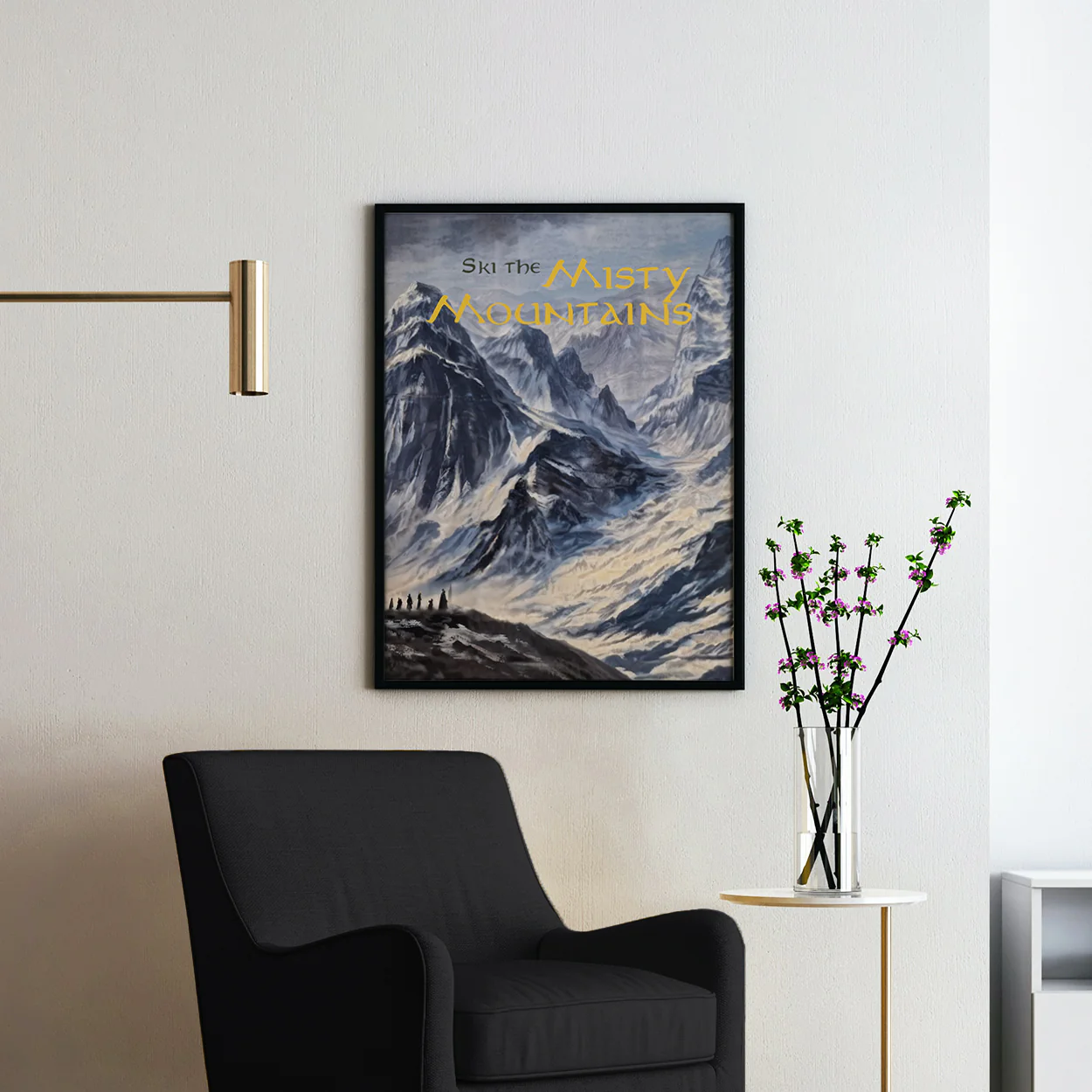 Vintage Misty Mountains Travel Poster - Image 2