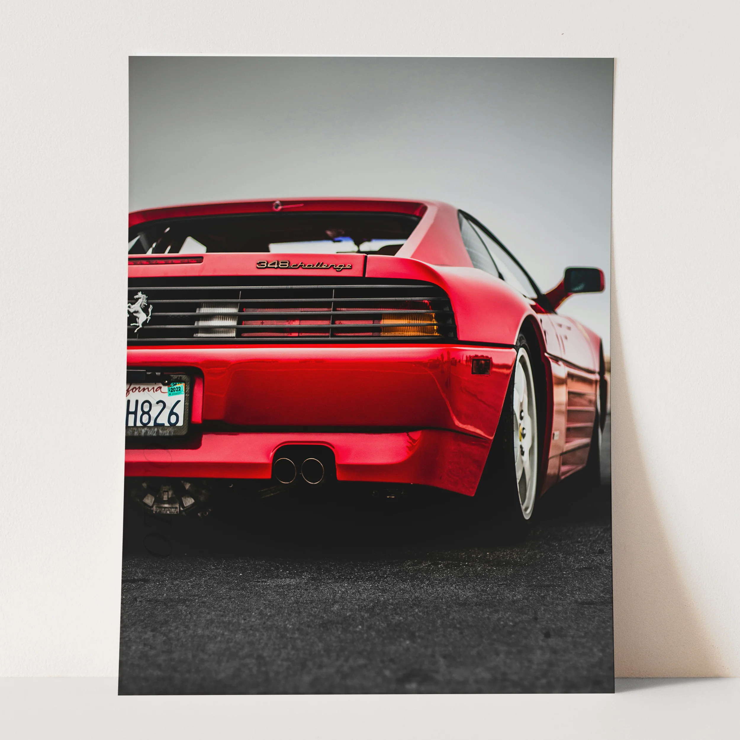 Vintage Red Ferrari 348 Challenge on Black & White - Image 3