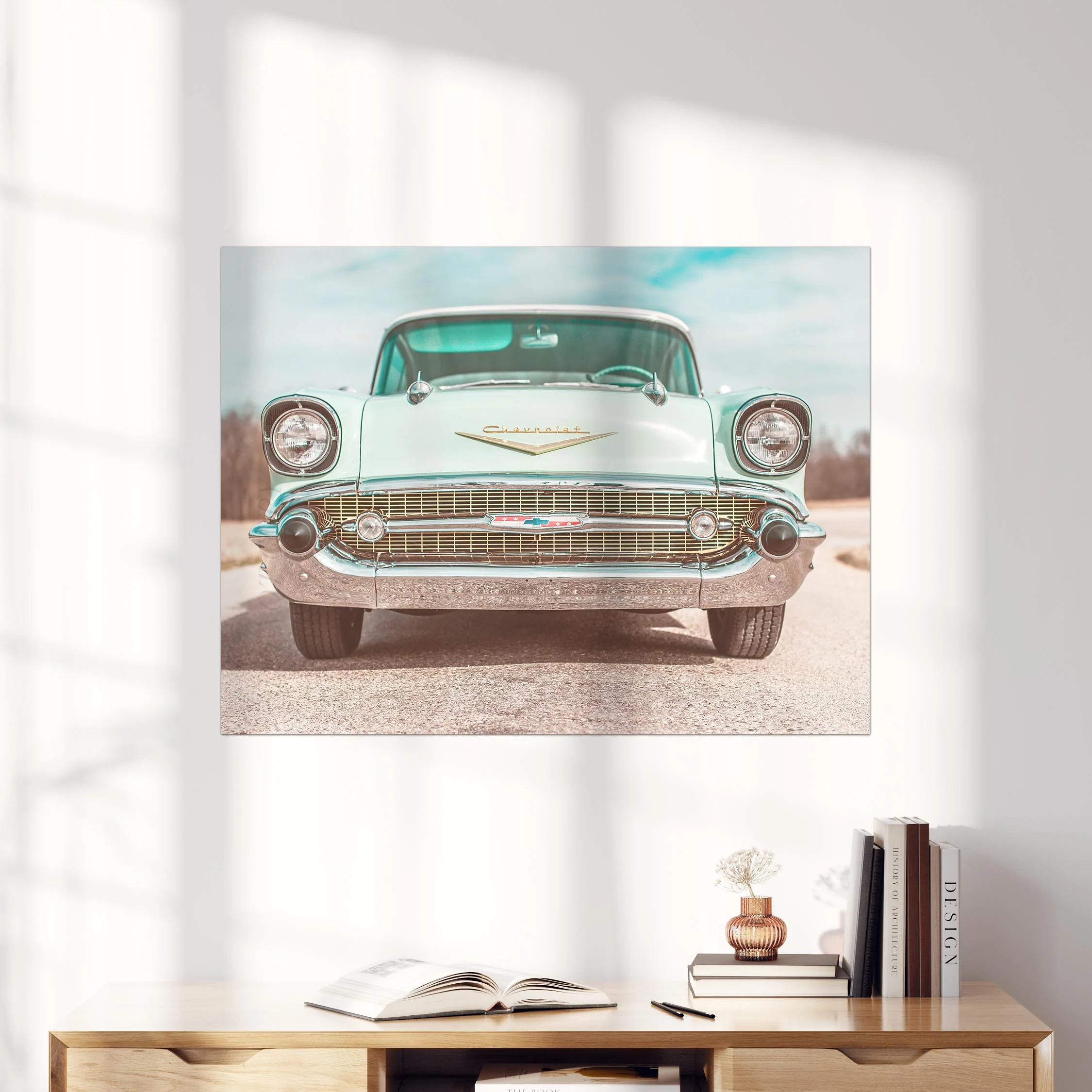 Vintage Teal Chevrolet Classic - Image 4