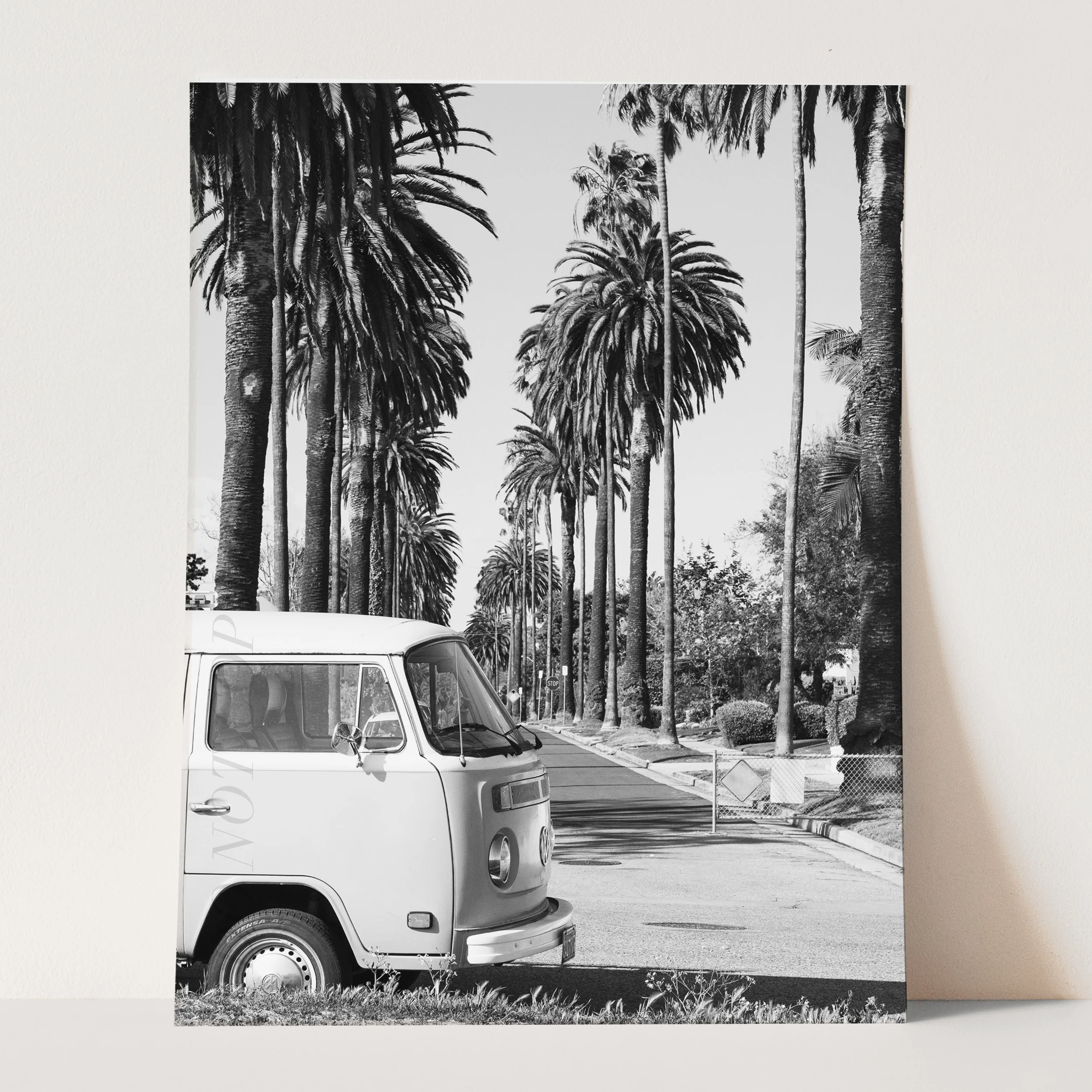 Vintage Volkswagen Van With Palm Trees - Image 3
