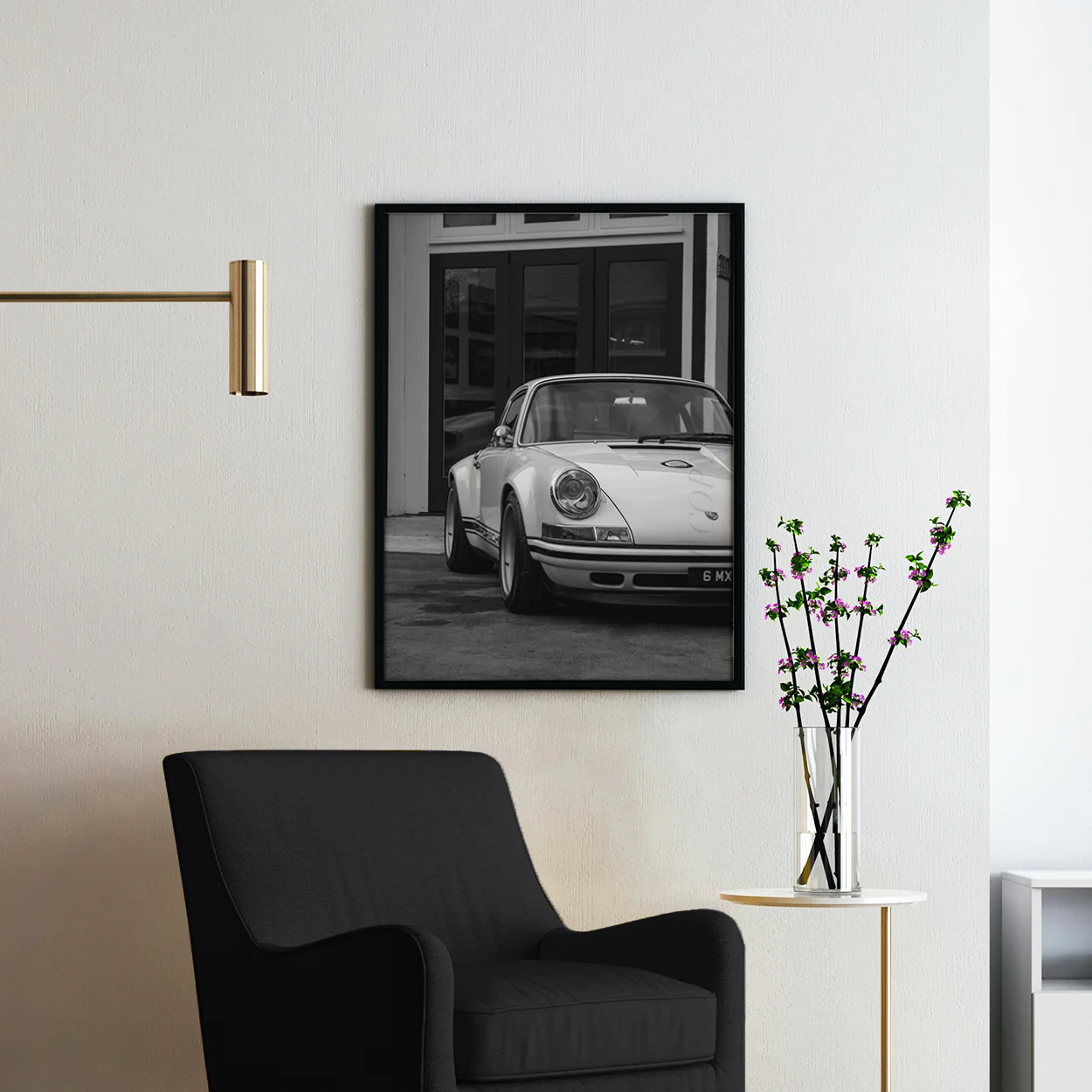 Vintage White Porsche 911 - Image 2