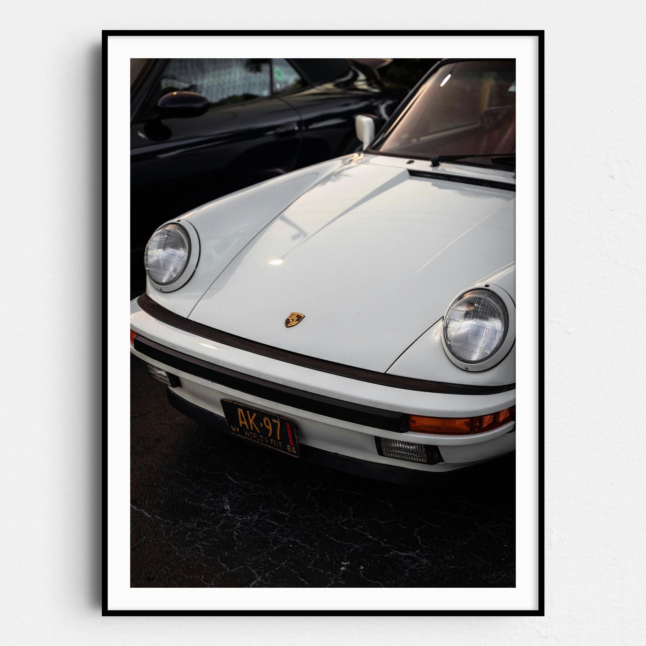 Vintage White Porsche 911 Lights